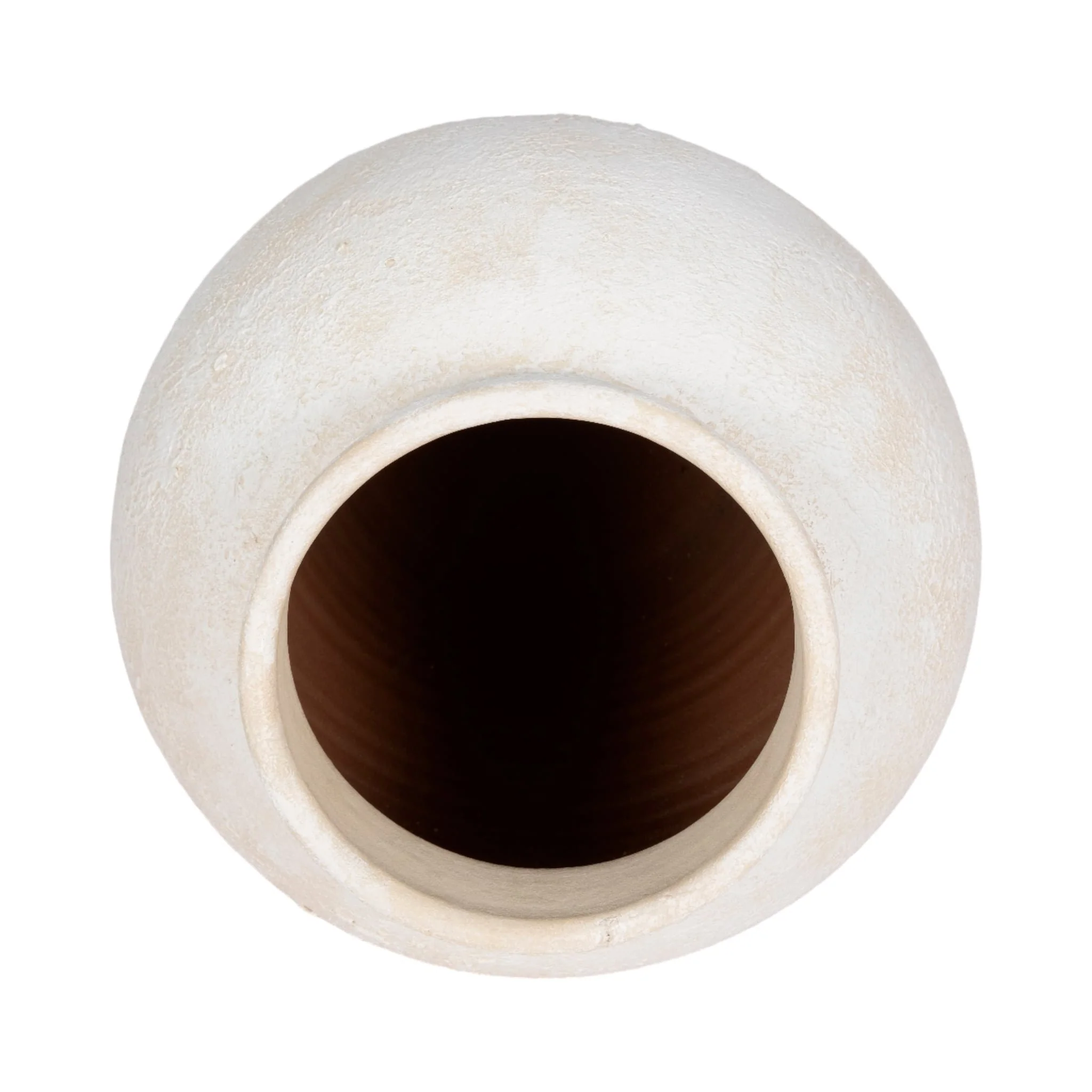11" Textured Terracotta Vase, Ivory - Image 5