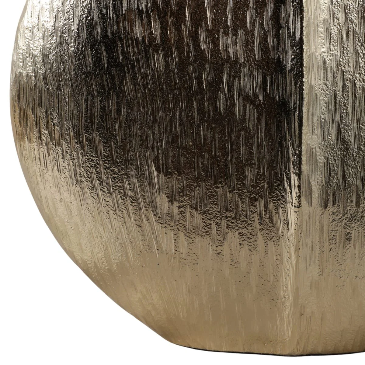 11x10" Modern Round Metal Vase, Gold - Image 5