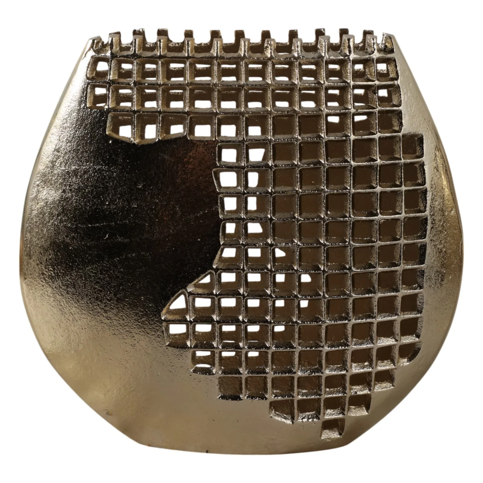 11x10" Partial Mesh Metal Vase, Gold - Image 4