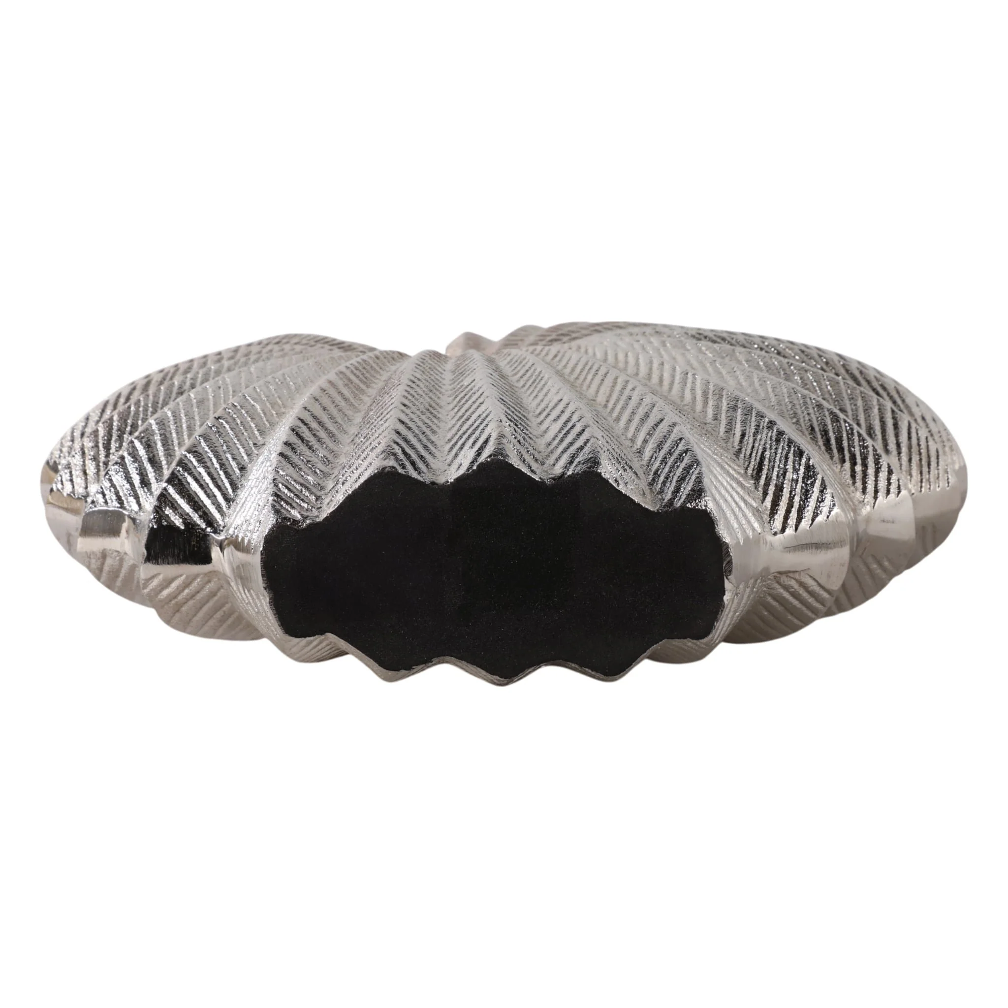 11x10" Seashell Metal Vase, Silver - Image 7