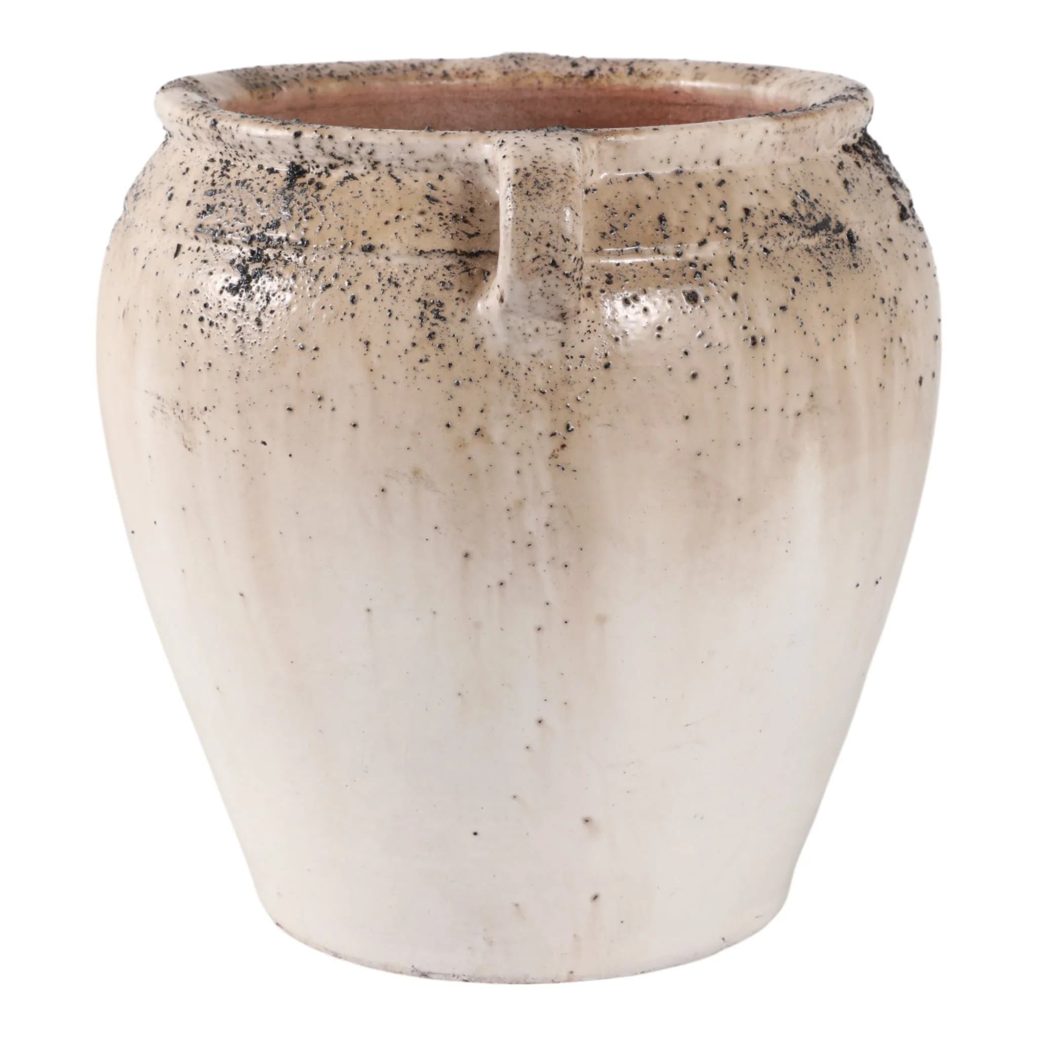 11x10" Textured Terracotta 2-handle Vase,ivry/brwn - Image 3