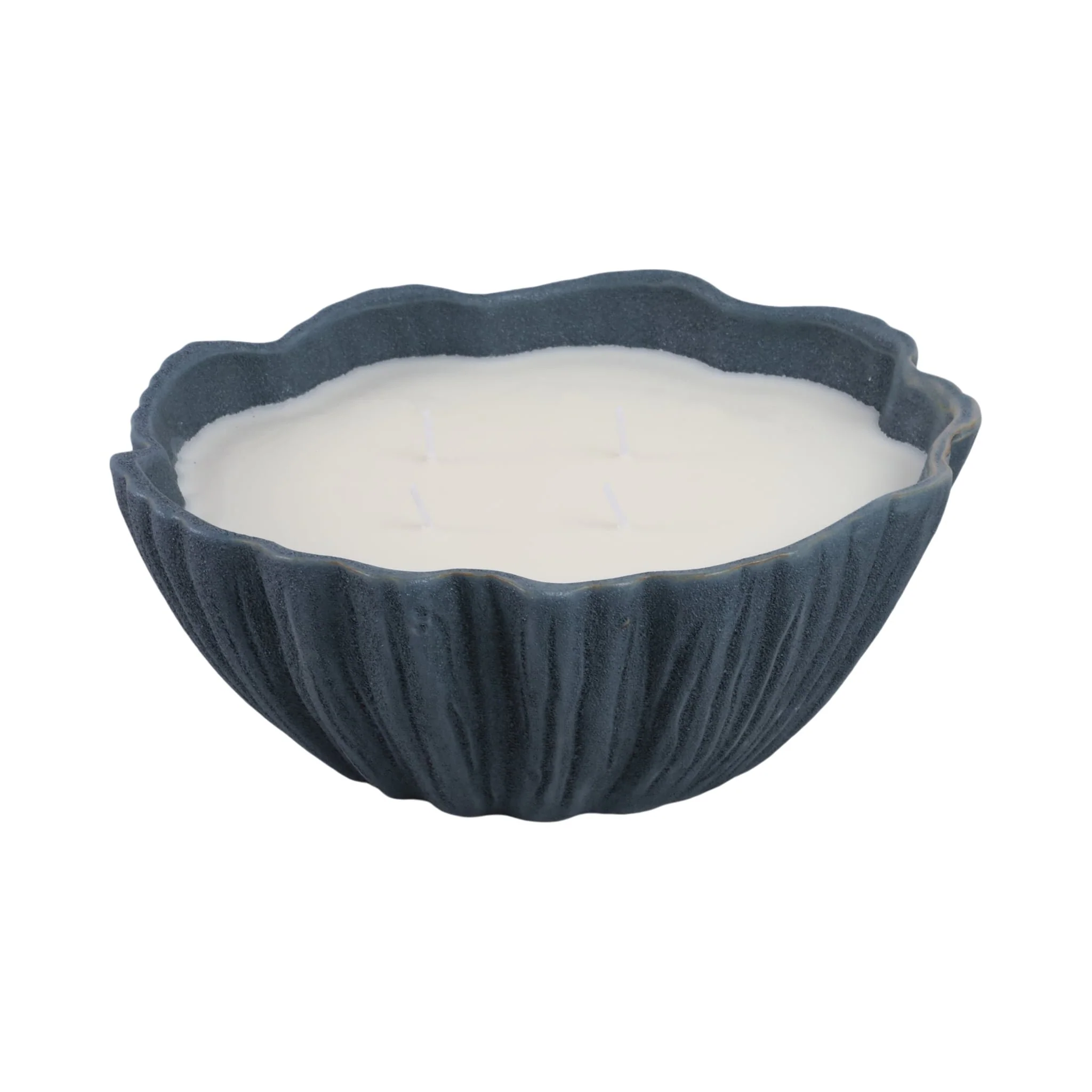11x11" 44 Oz Pink Beach Wavy Candle, Blue - Image 4