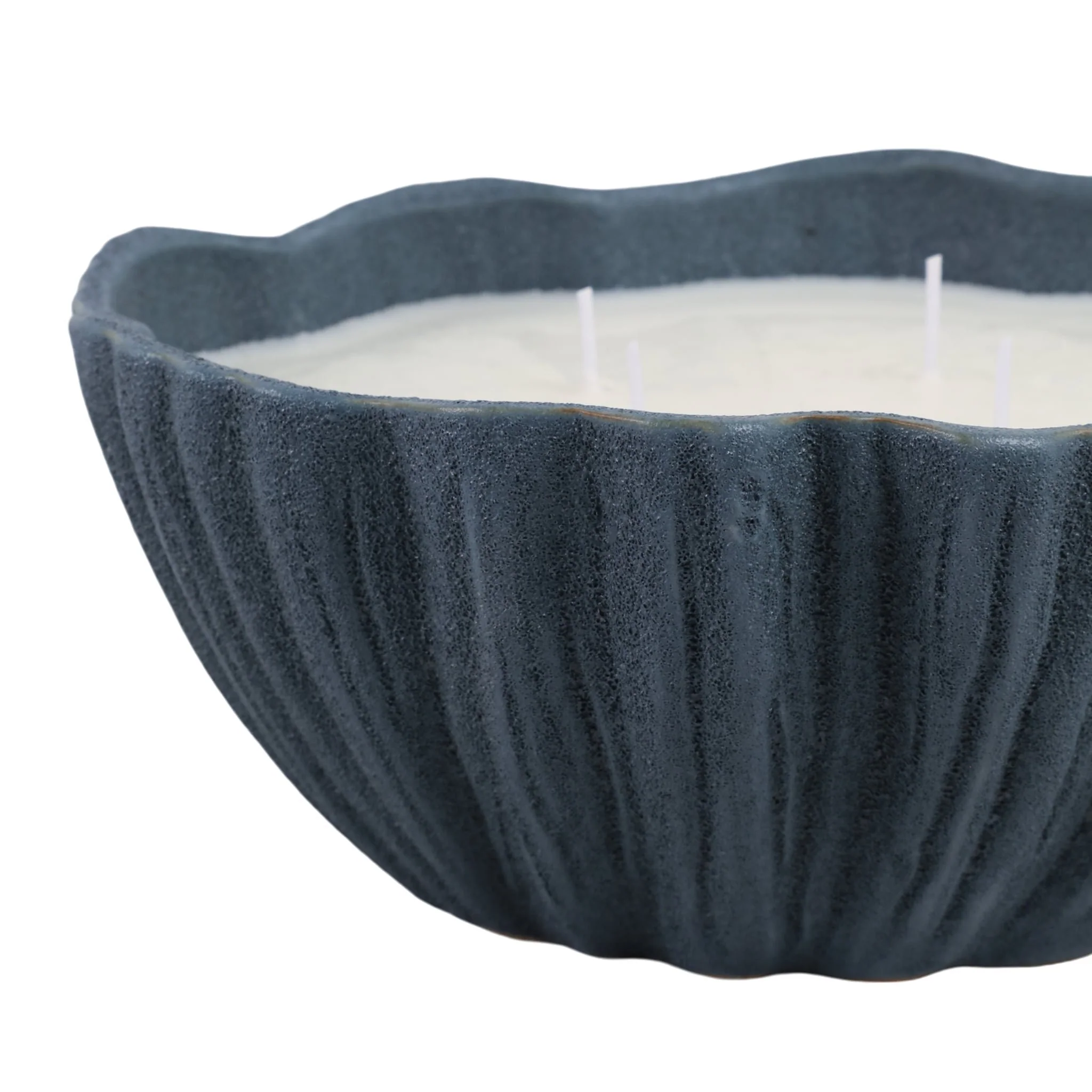 11x11" 44 Oz Pink Beach Wavy Candle, Blue - Image 5