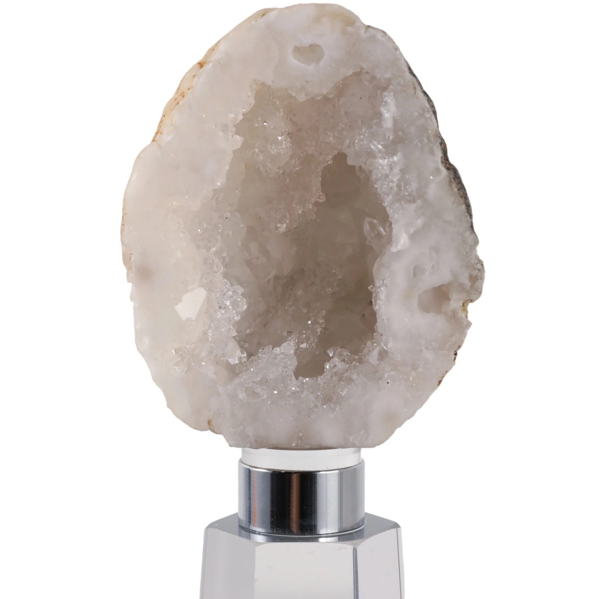 11x2" Agate On Crystal Base, White/clear - Image 5