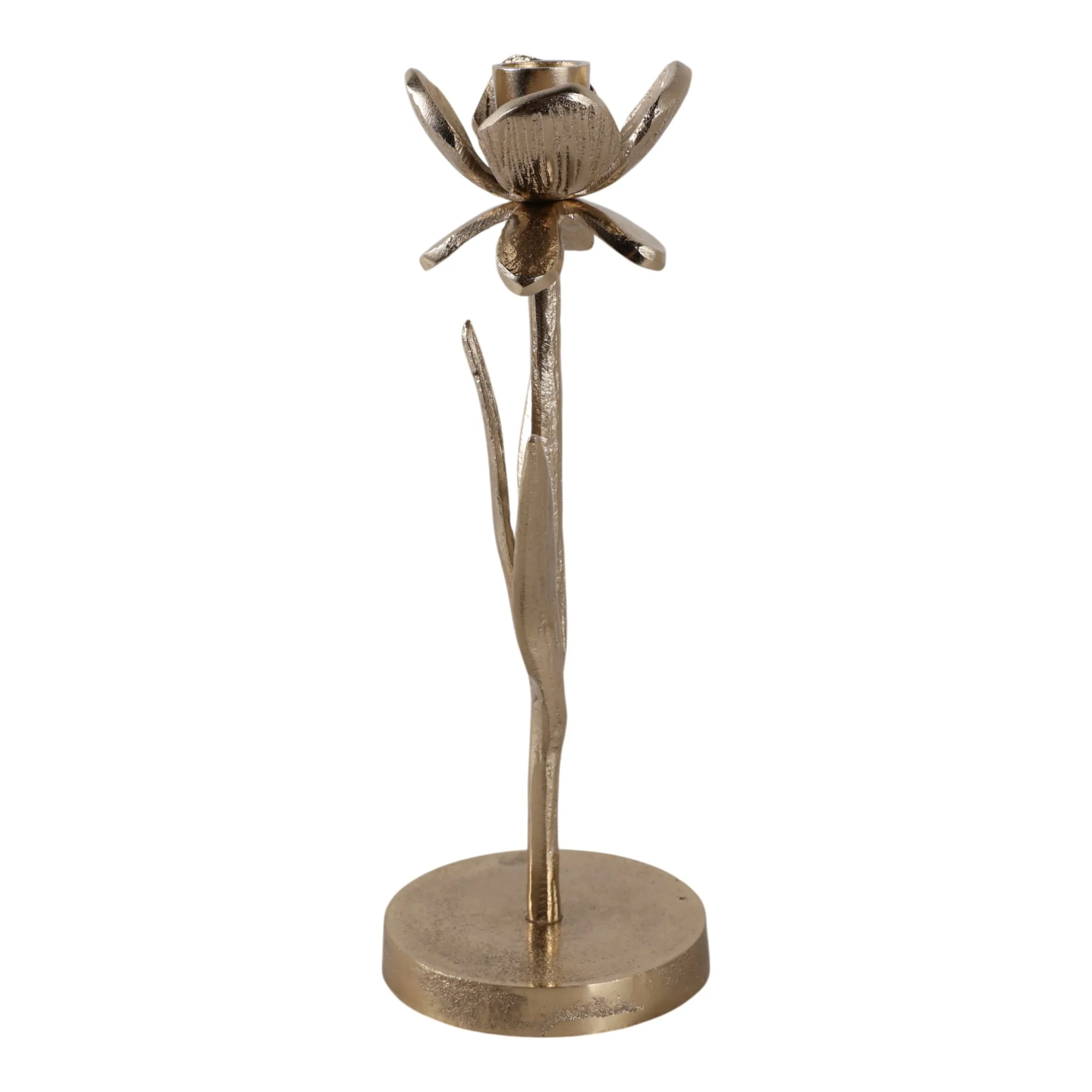 11x4" Flower Bloom Taper Holder, Champagne - Image 3