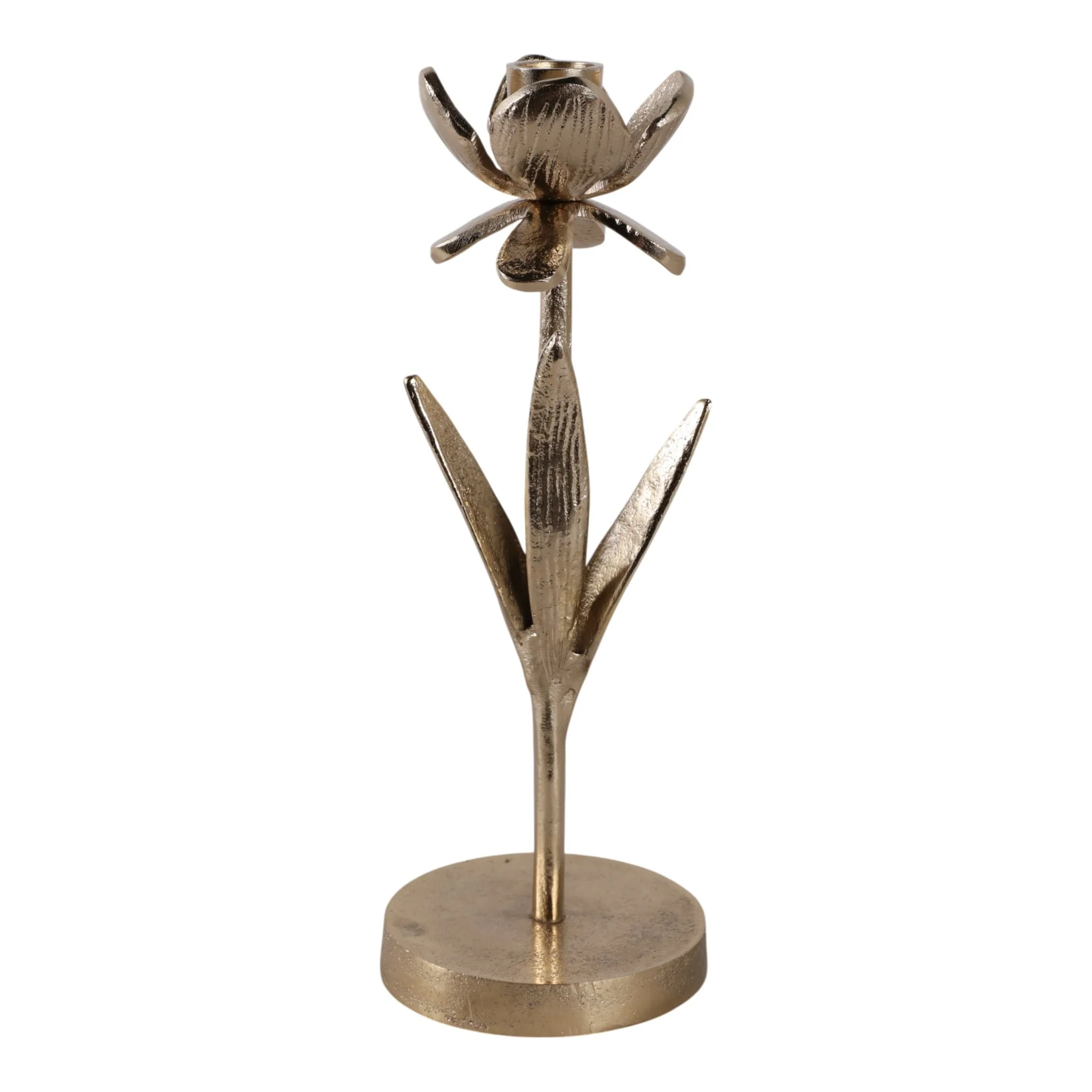 11x4" Flower Bloom Taper Holder, Champagne - Image 4