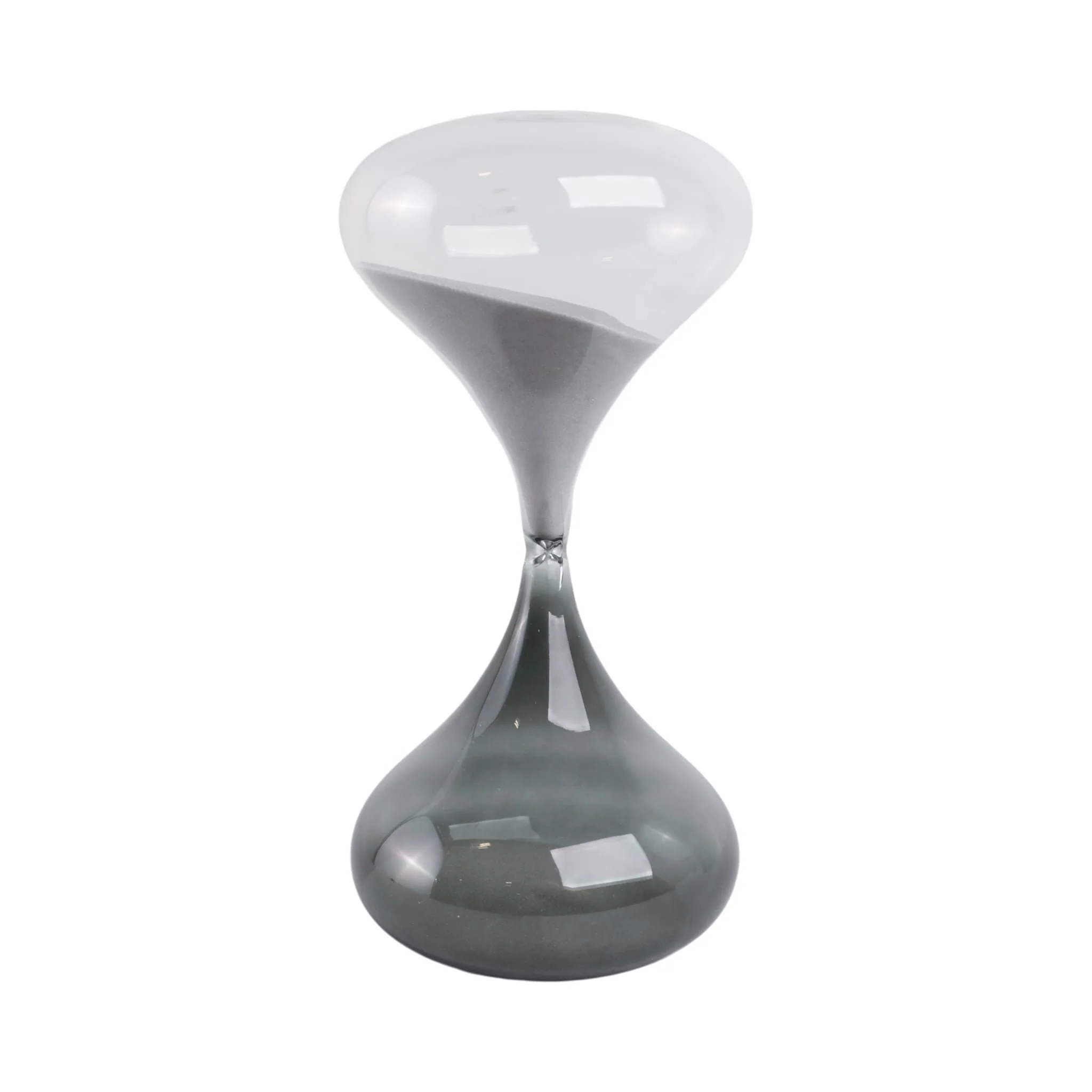 11x5" Glass 60min Modern Sandtimer, Smoke - Image 3
