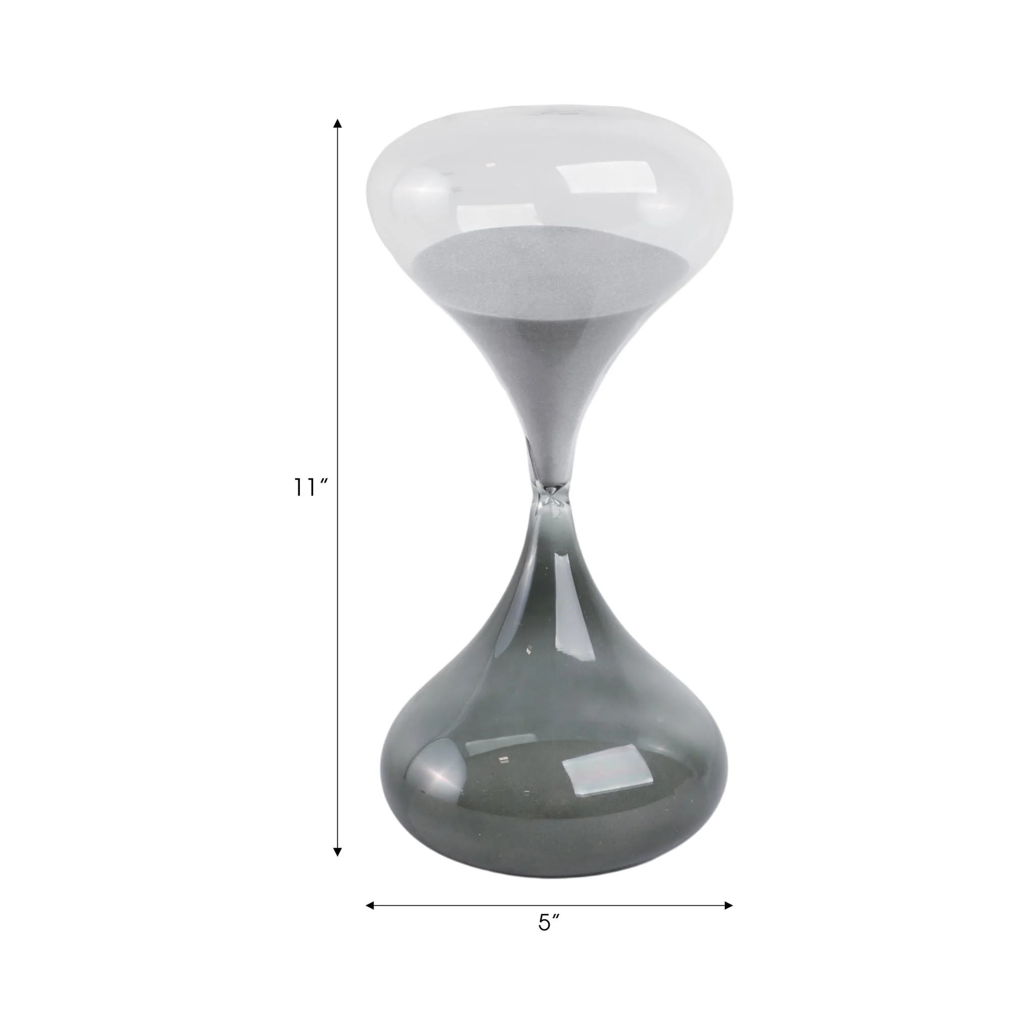 11x5" Glass 60min Modern Sandtimer, Smoke - Image 8