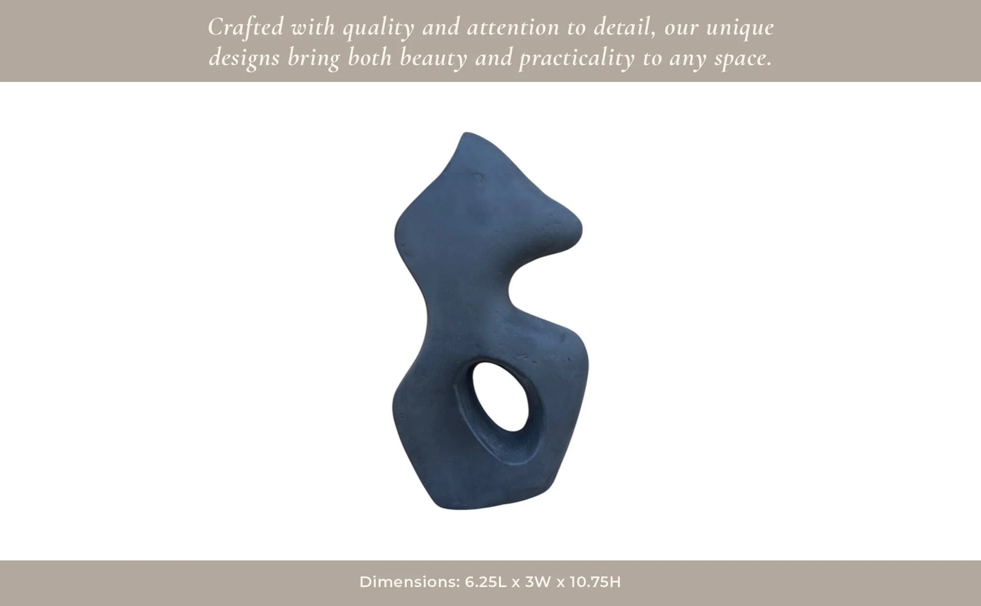 11x6" Paper Mache Squiggle Sculpture, Black - Image 13