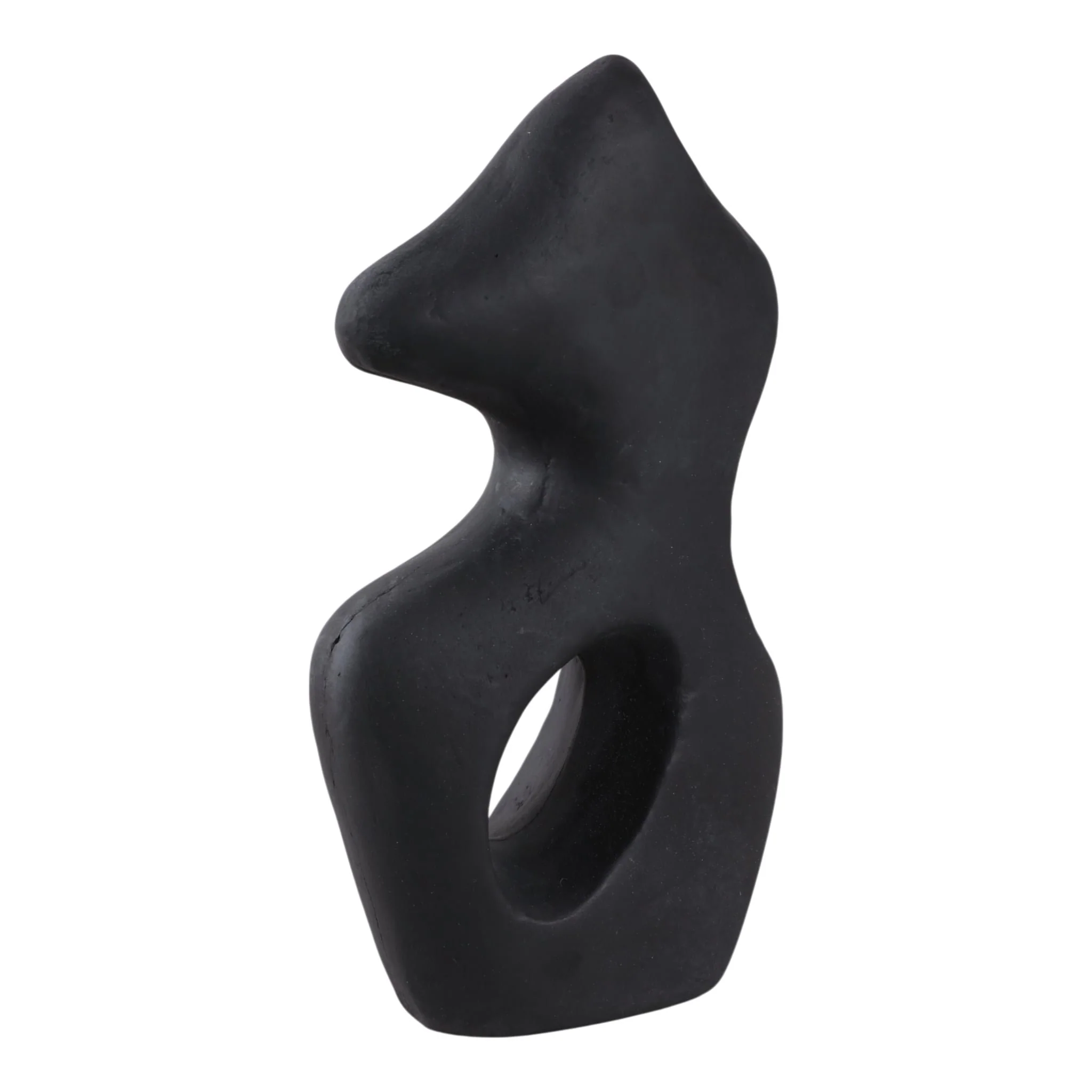 11x6" Paper Mache Squiggle Sculpture, Black - Image 2