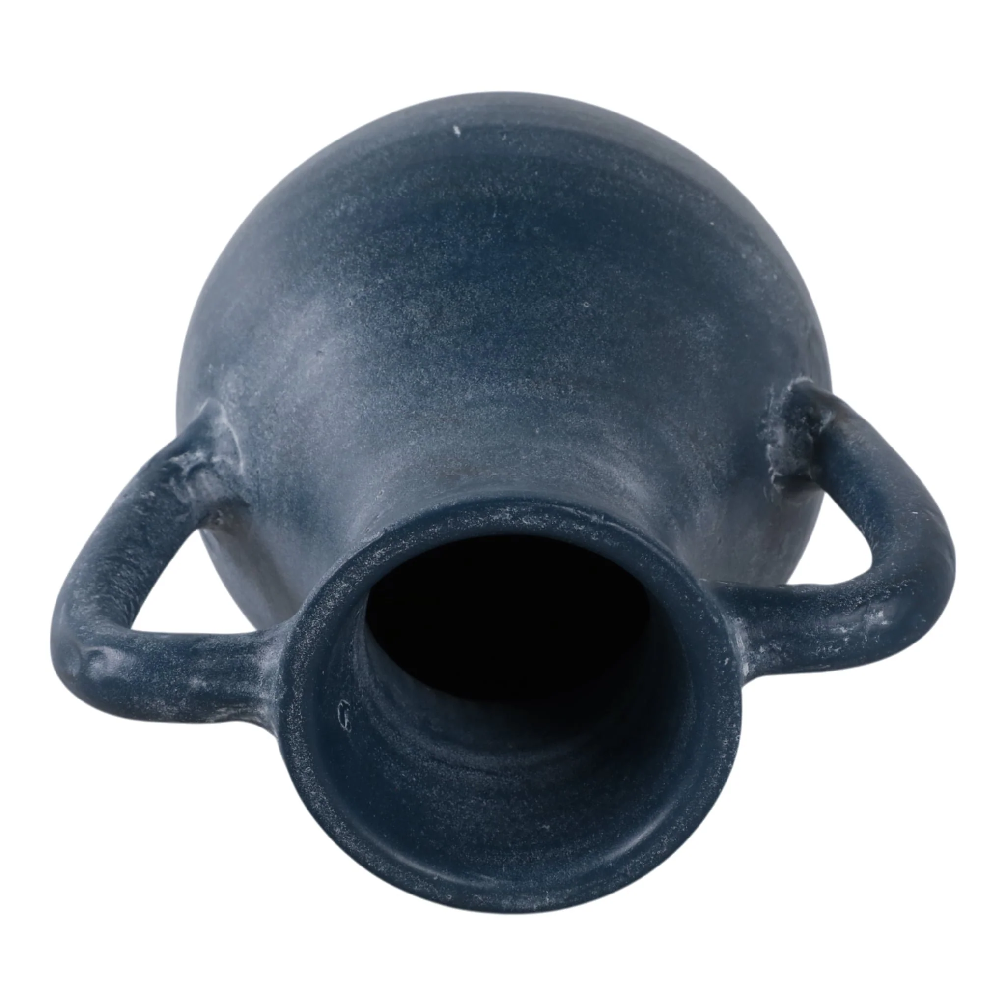 11x9" Terracotta Jug Vase With Handles, Blue - Image 6
