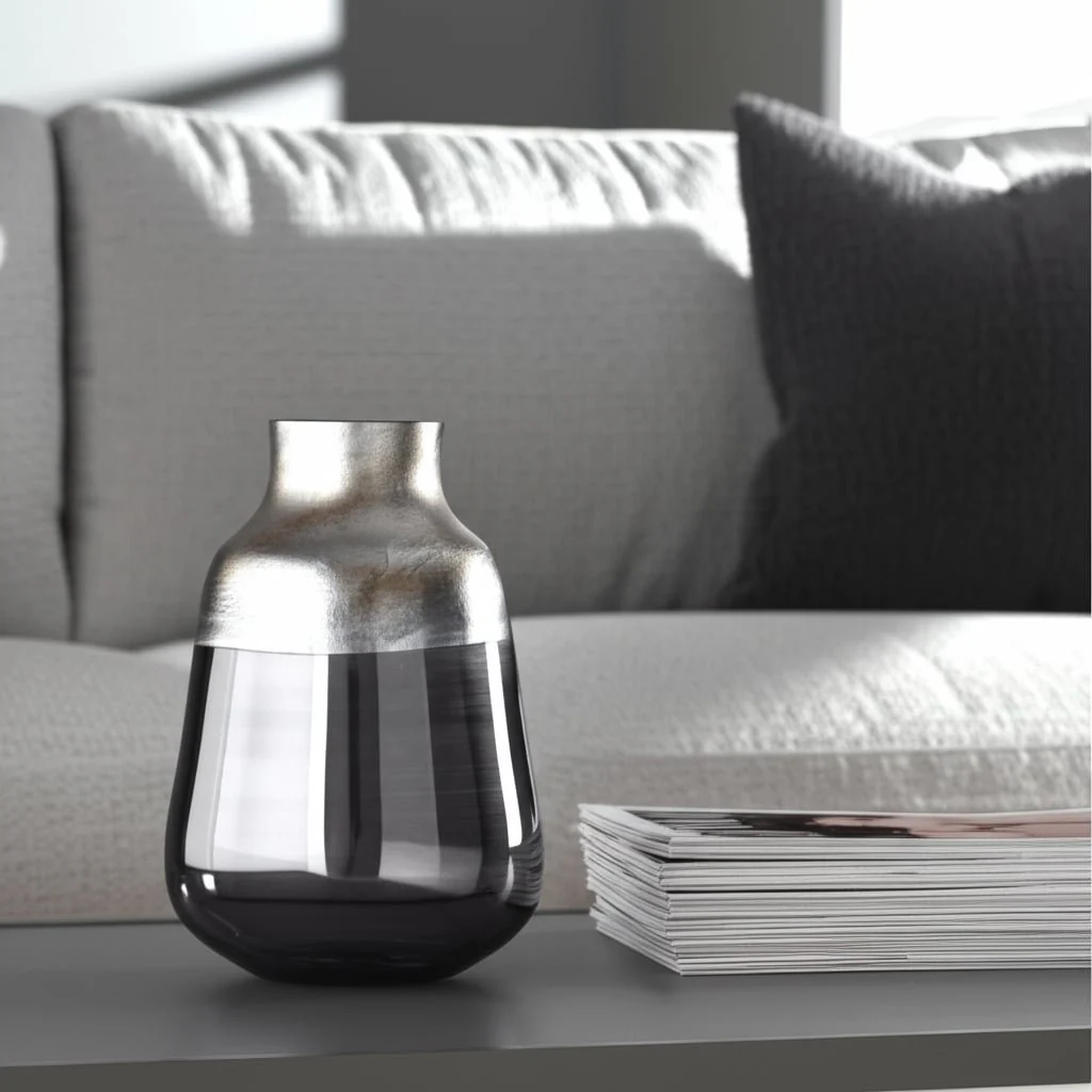 12" 2-tone Glass Vase, Grey Multi - Image 13