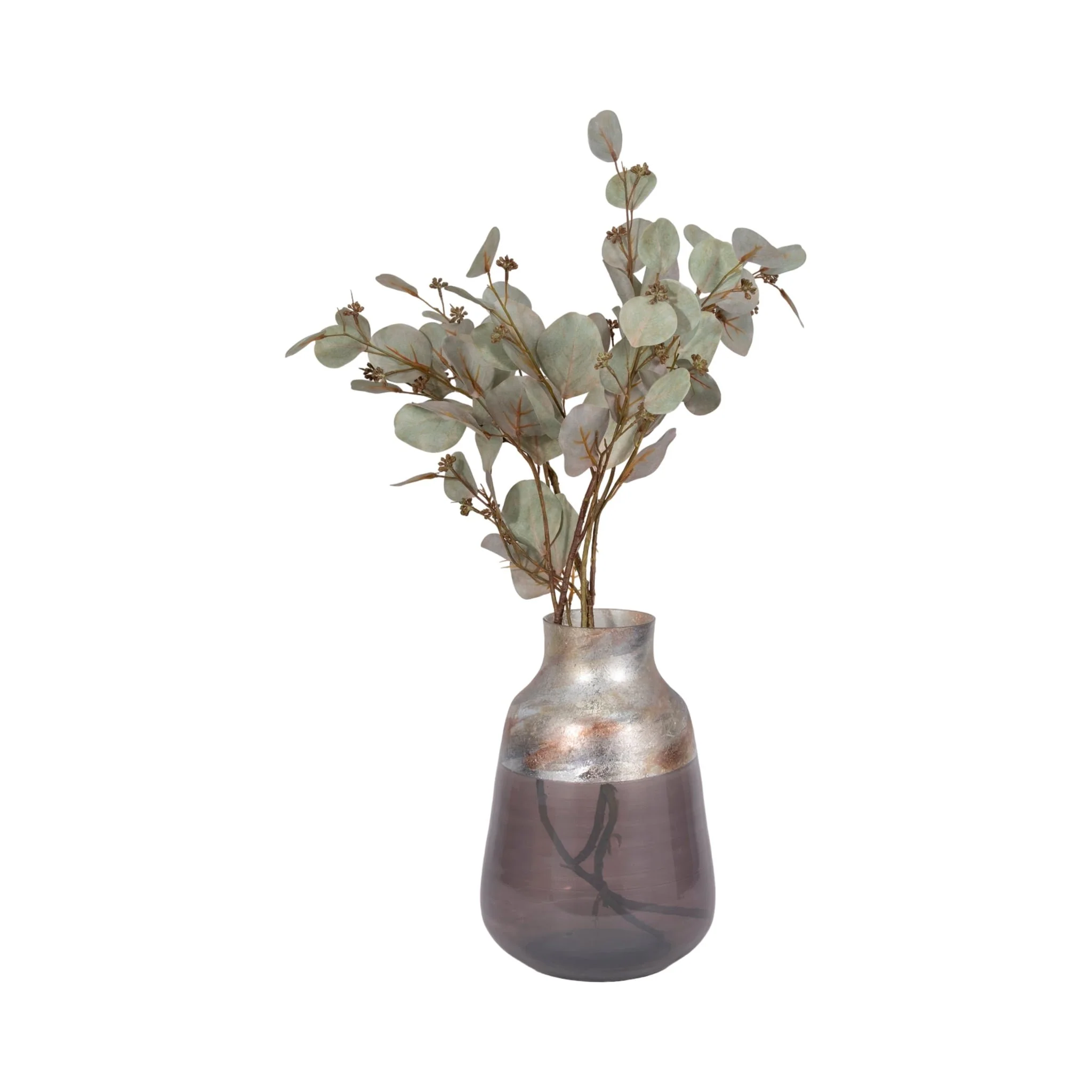 12" 2-tone Glass Vase, Grey Multi - Image 2