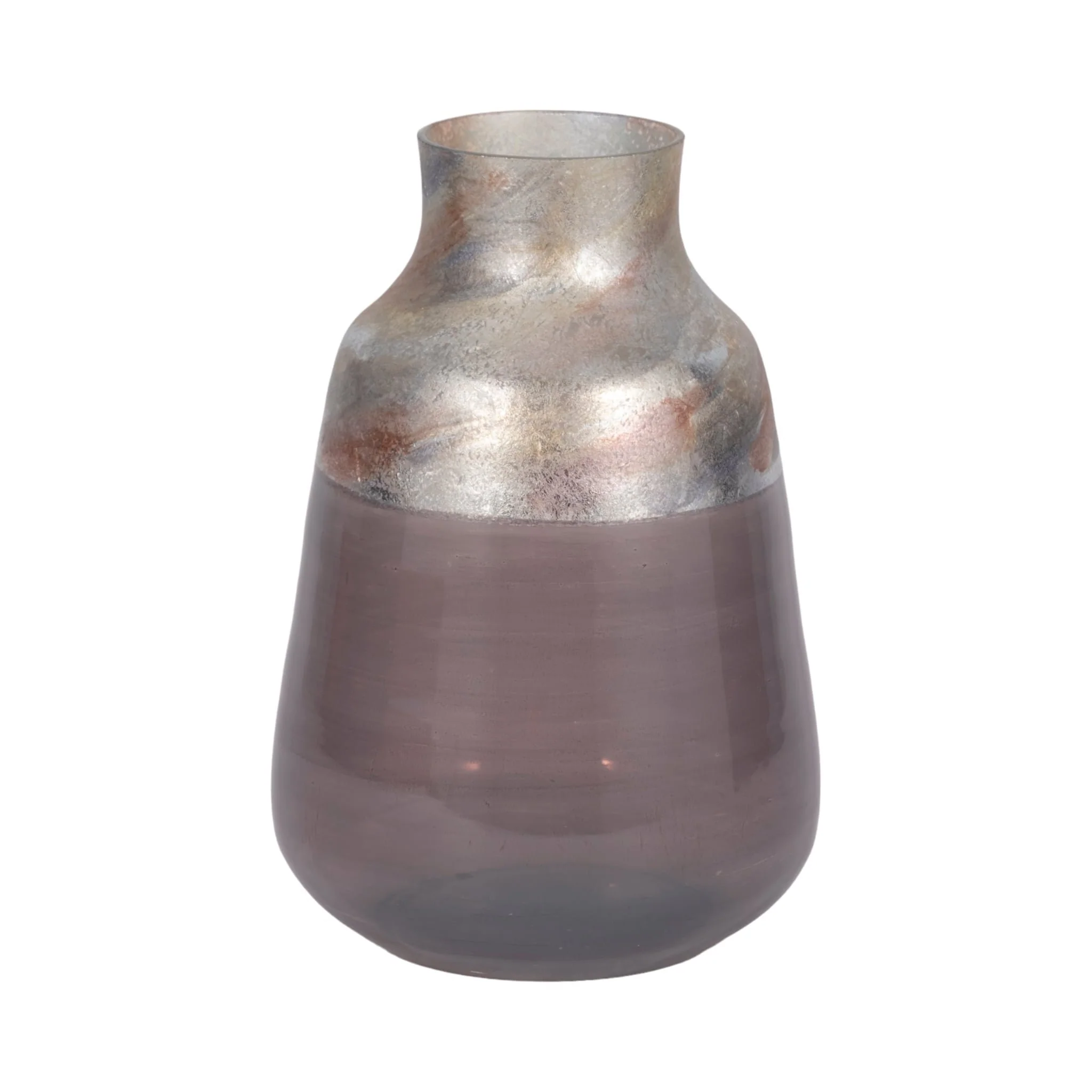 12" 2-tone Glass Vase, Grey Multi - Image 3