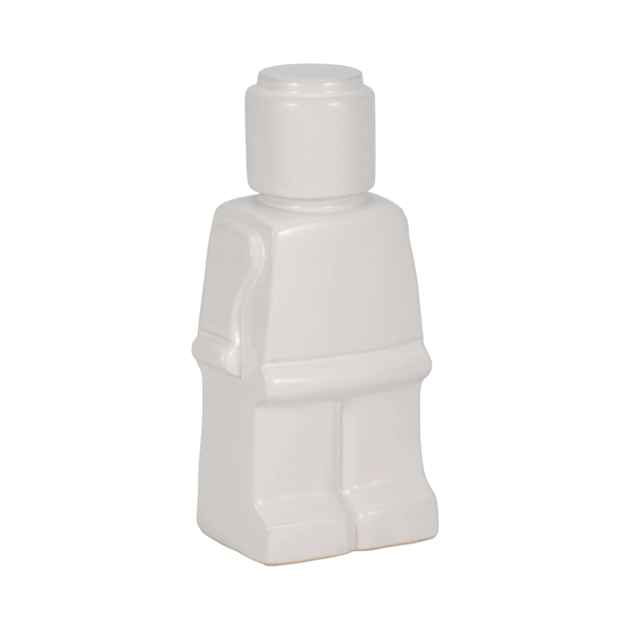 12" Block Man Figure, White - Image 2