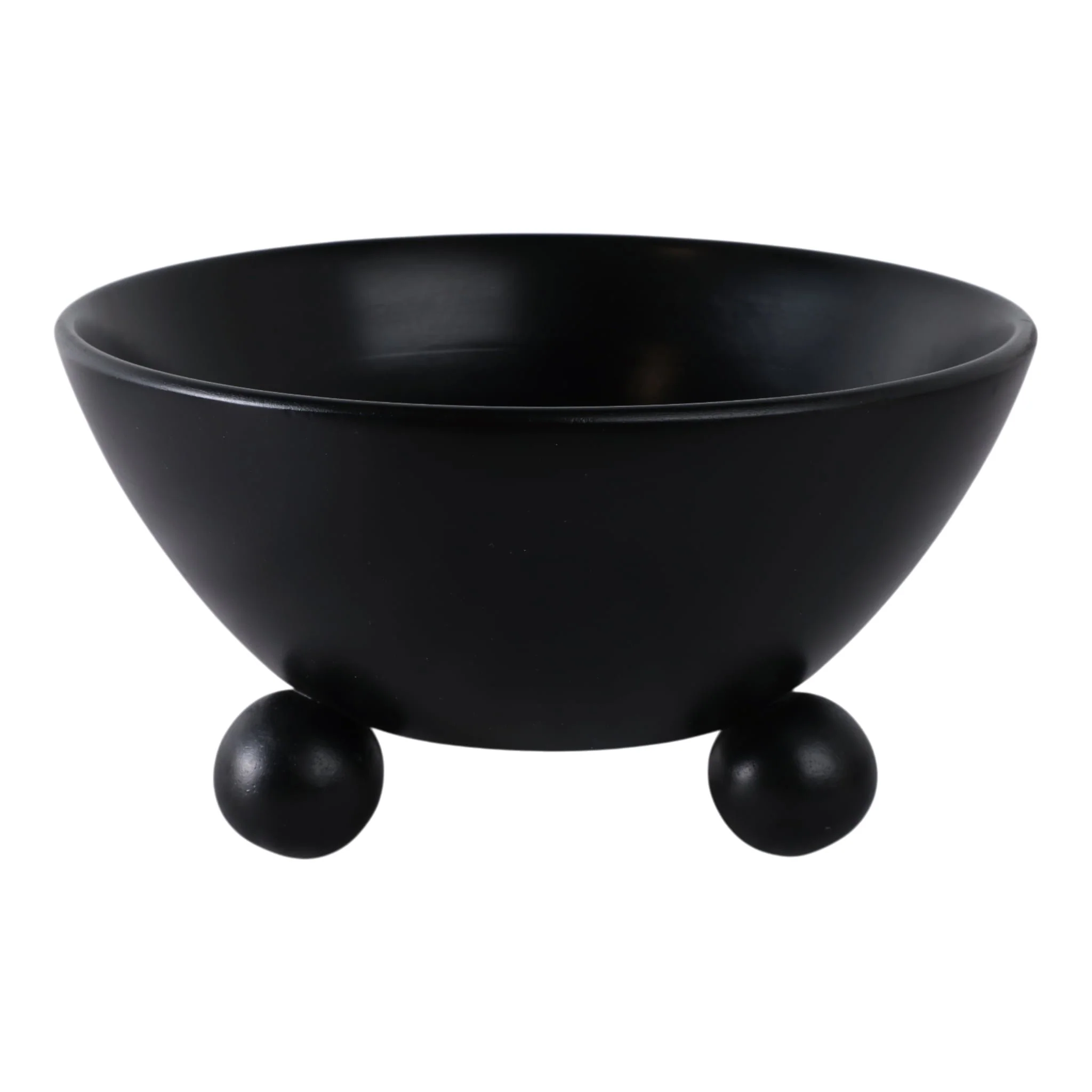 12" Bowl With Ball Feet, Black - Image 4