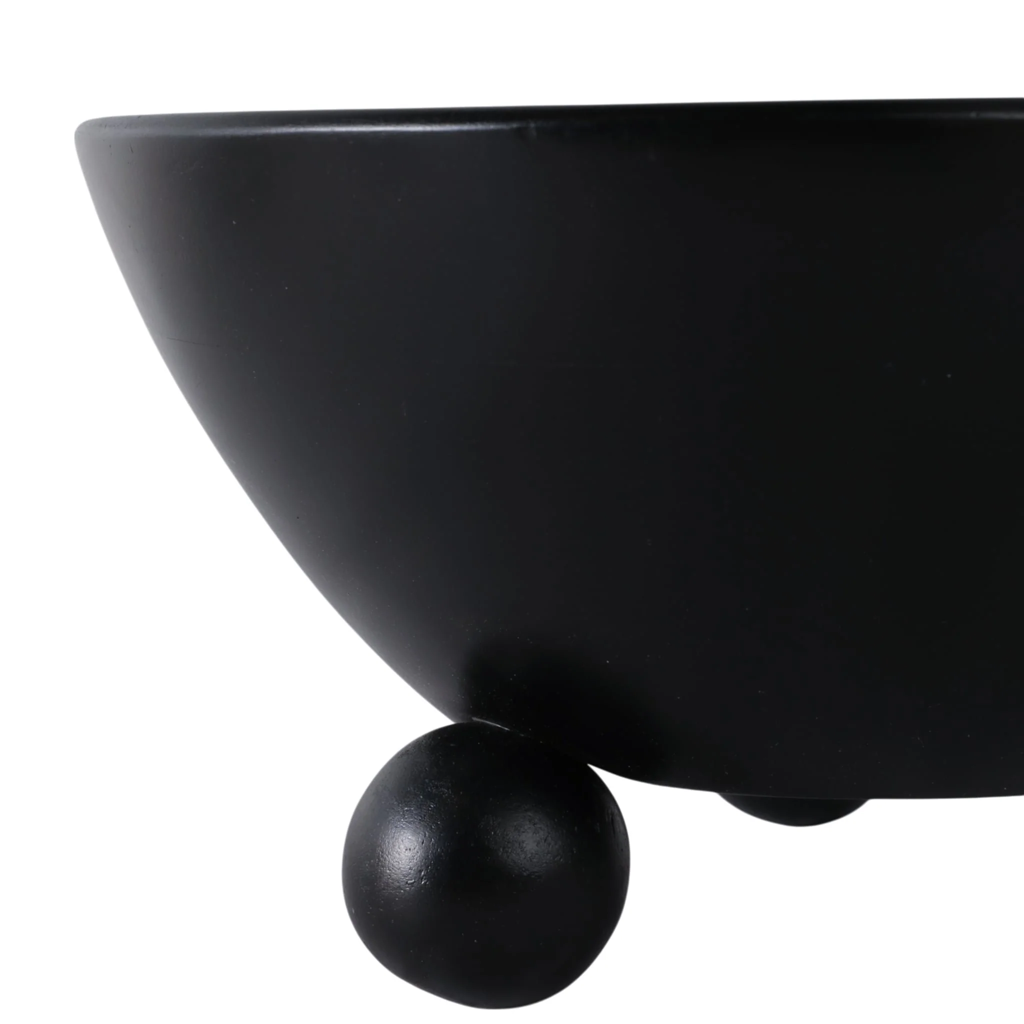 12" Bowl With Ball Feet, Black - Image 5