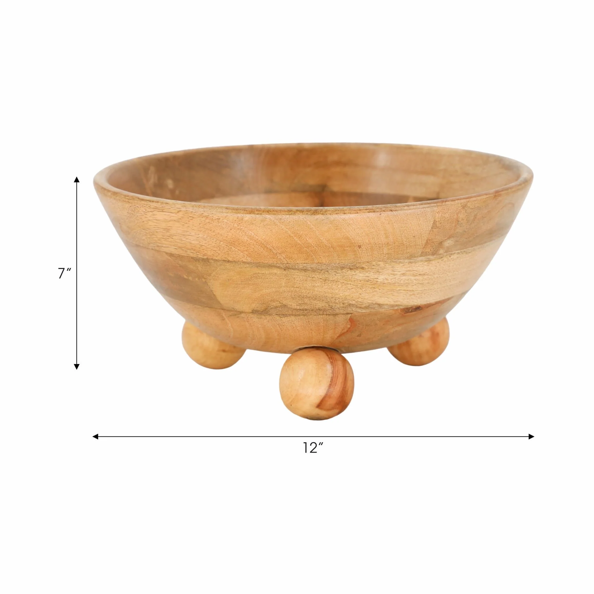 12" Bowl With Ball Feet, Nat - Image 7