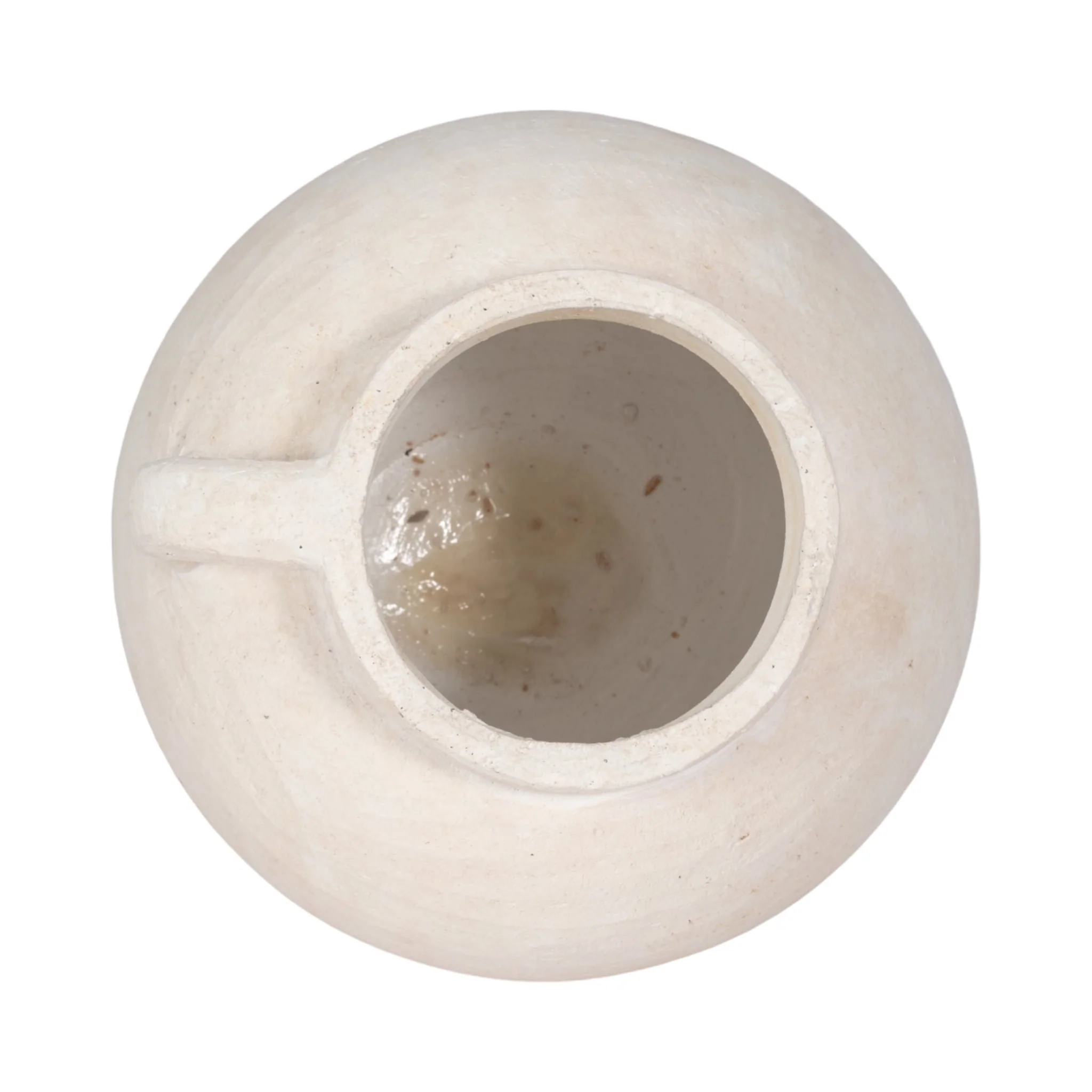 12" Bulbous Jug With Handle, White - Image 5