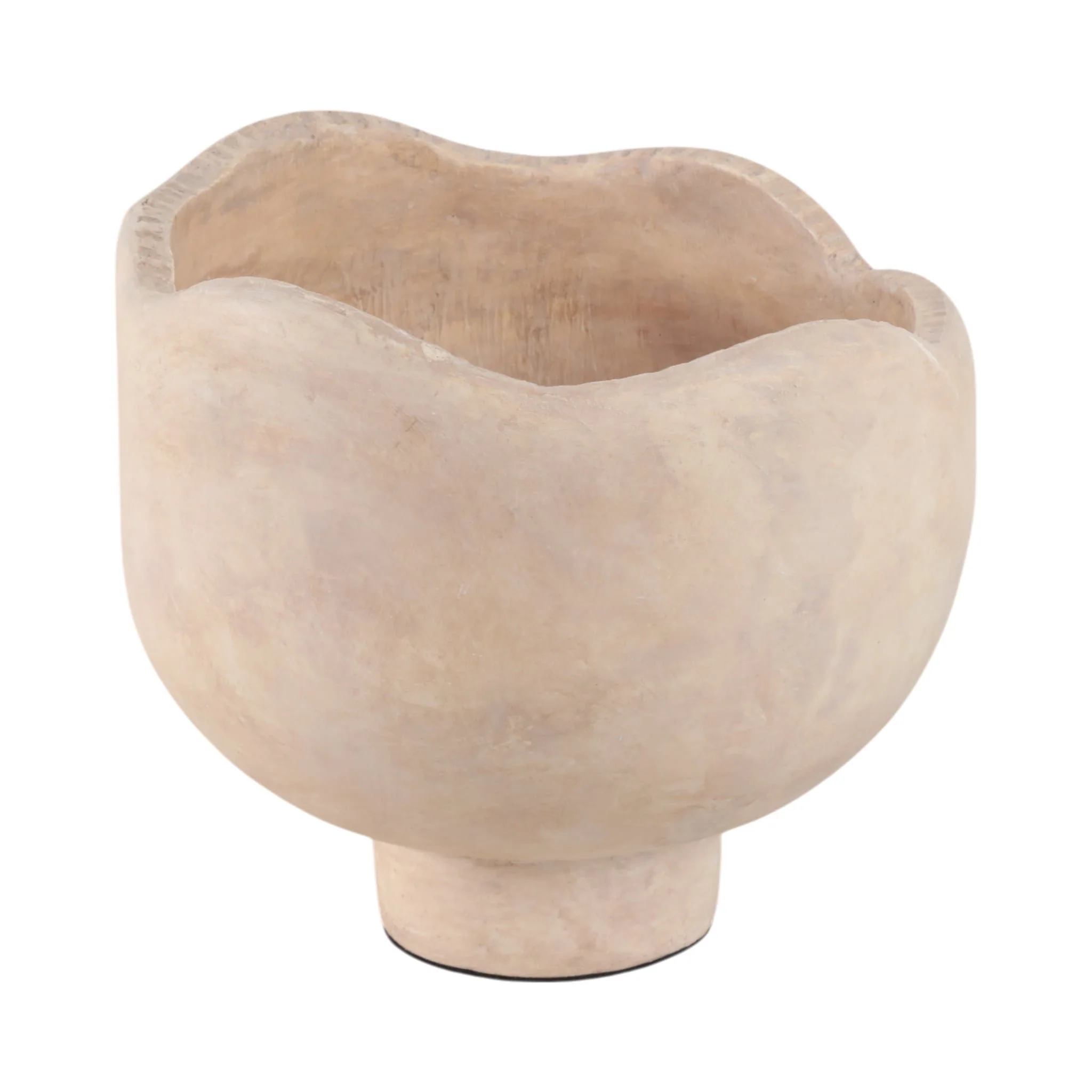 12" Cement Rounded Bowl, Ivory - Image 2