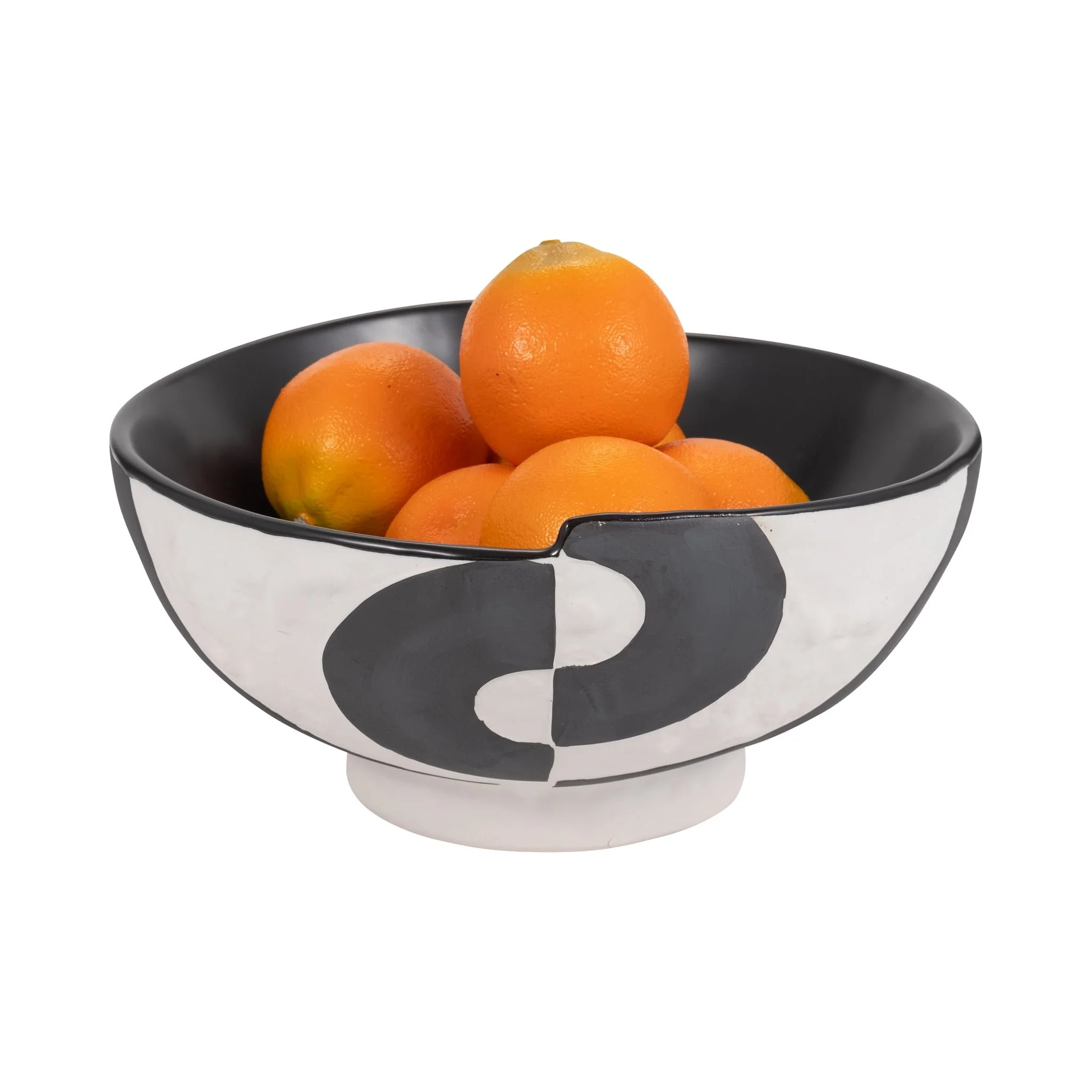 12" Contemporary Deep Bowl, Black/white - Image 2