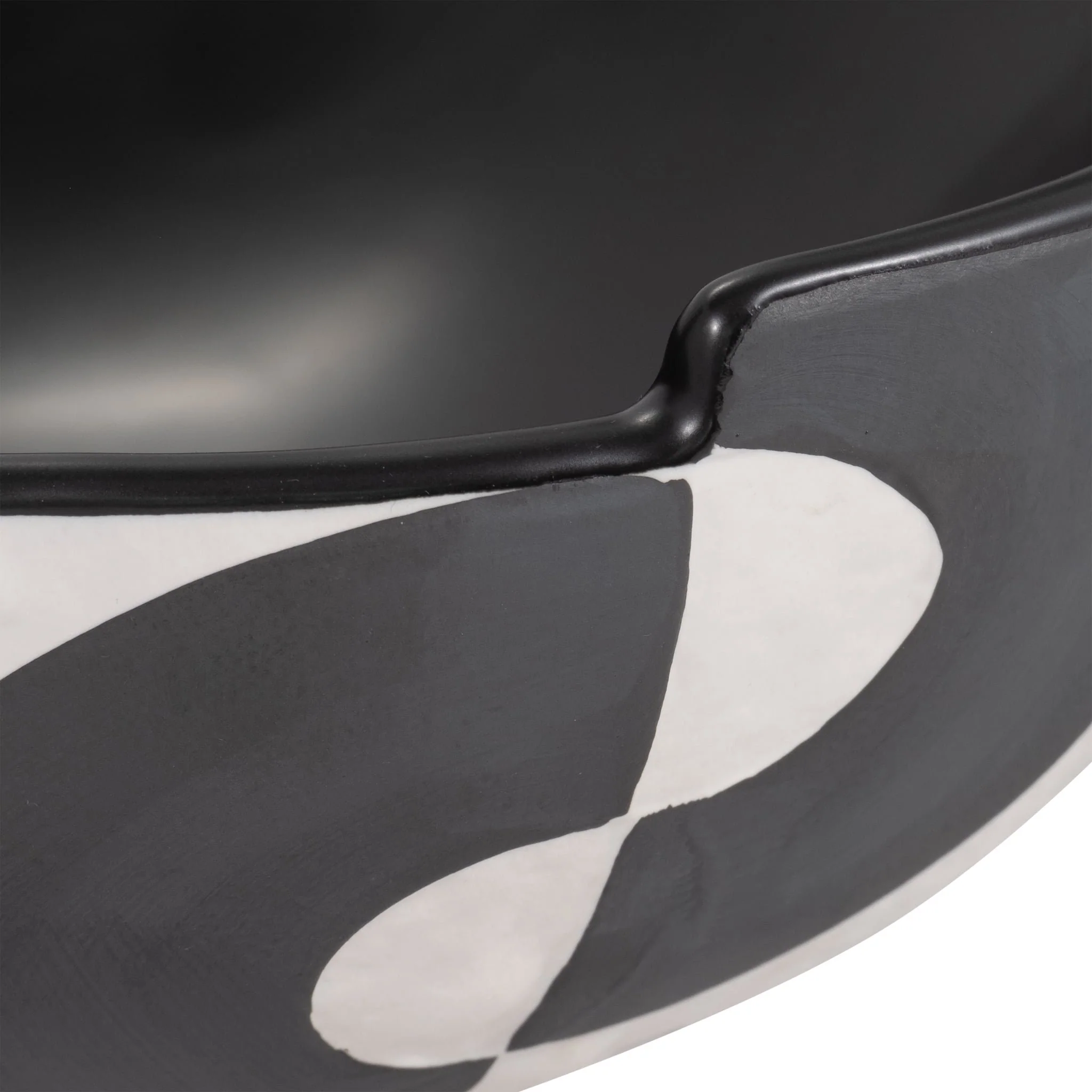 12" Contemporary Deep Bowl, Black/white - Image 5