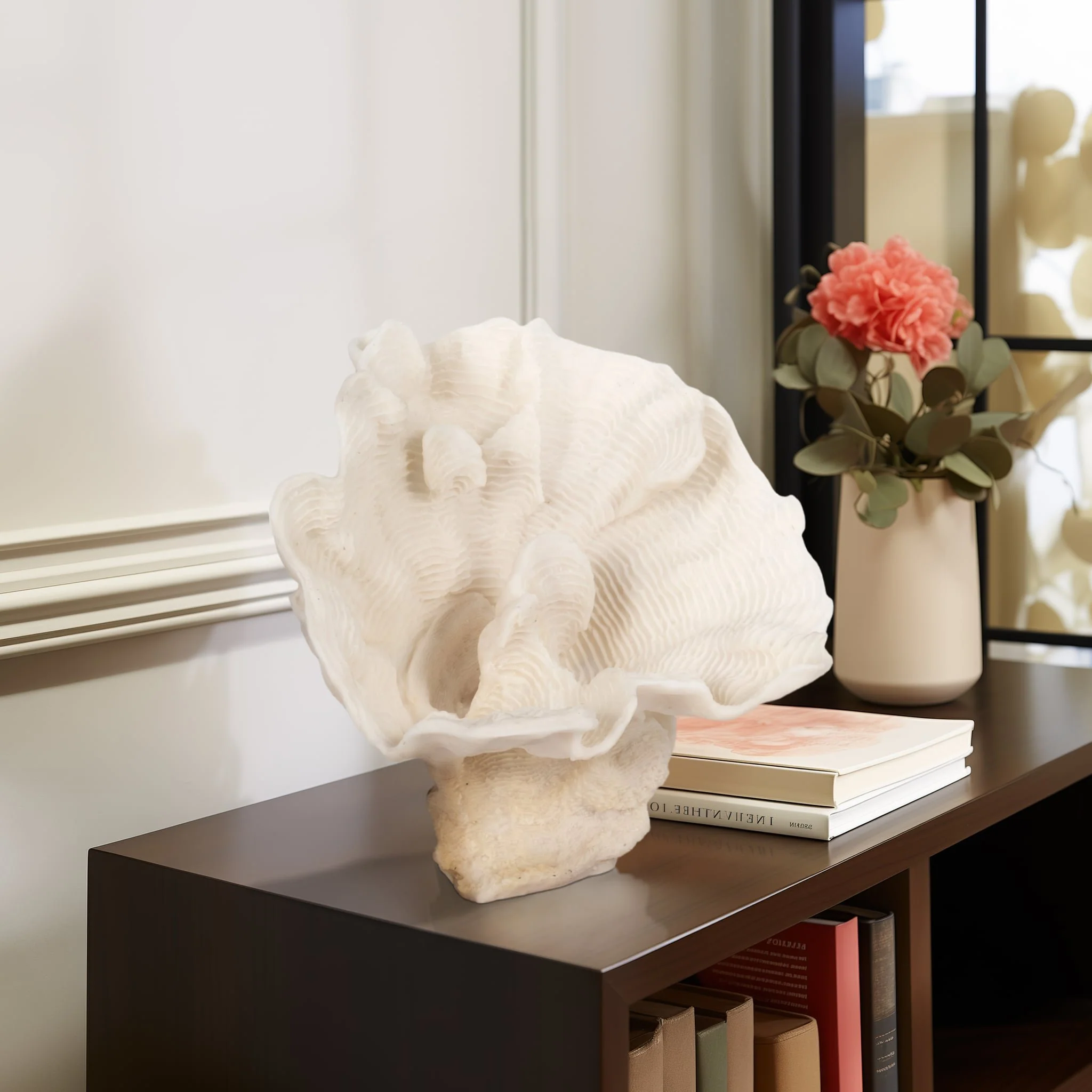 12" Coral Fan Decor, Ivory - Image 10