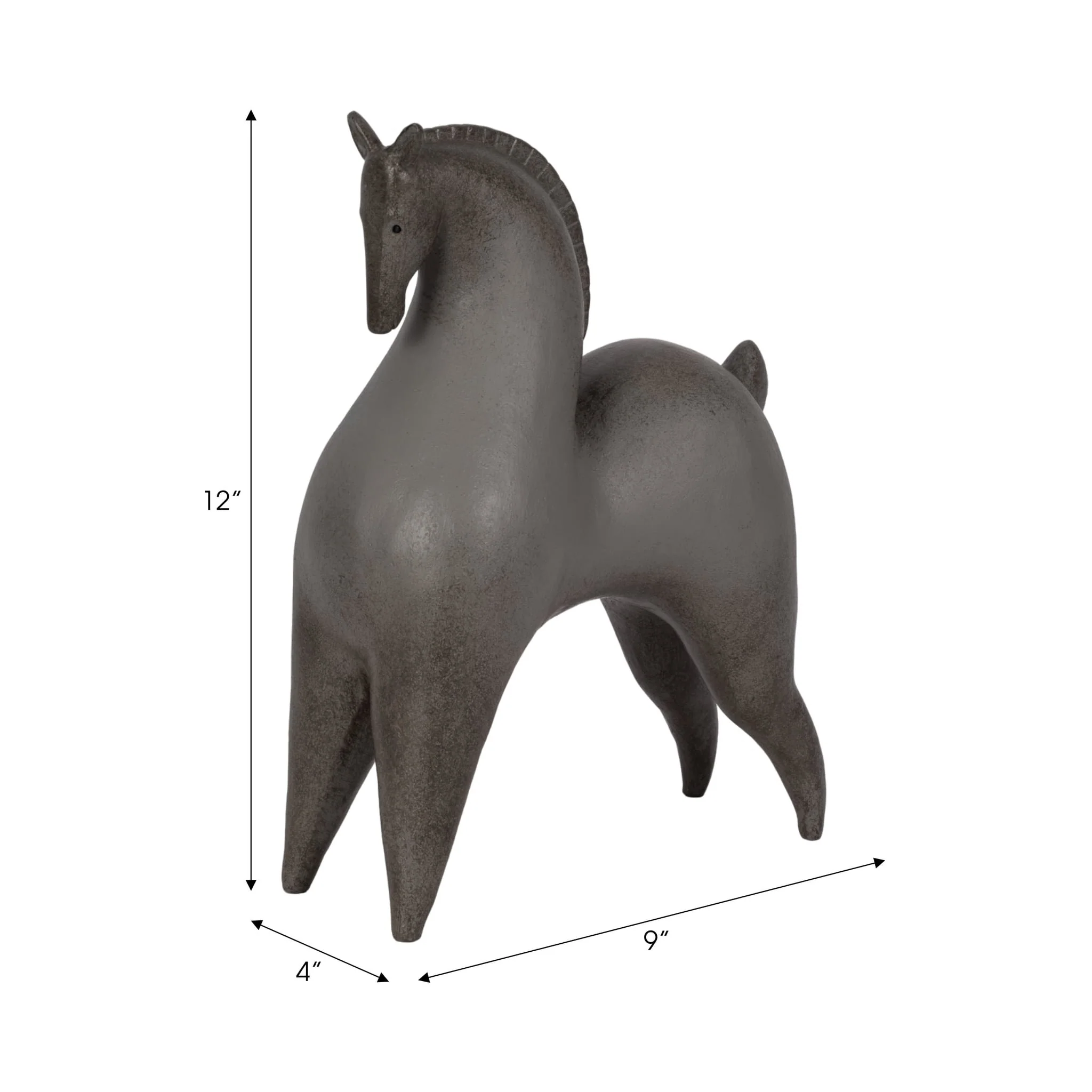 12" Curved Horse, Grey - Image 8