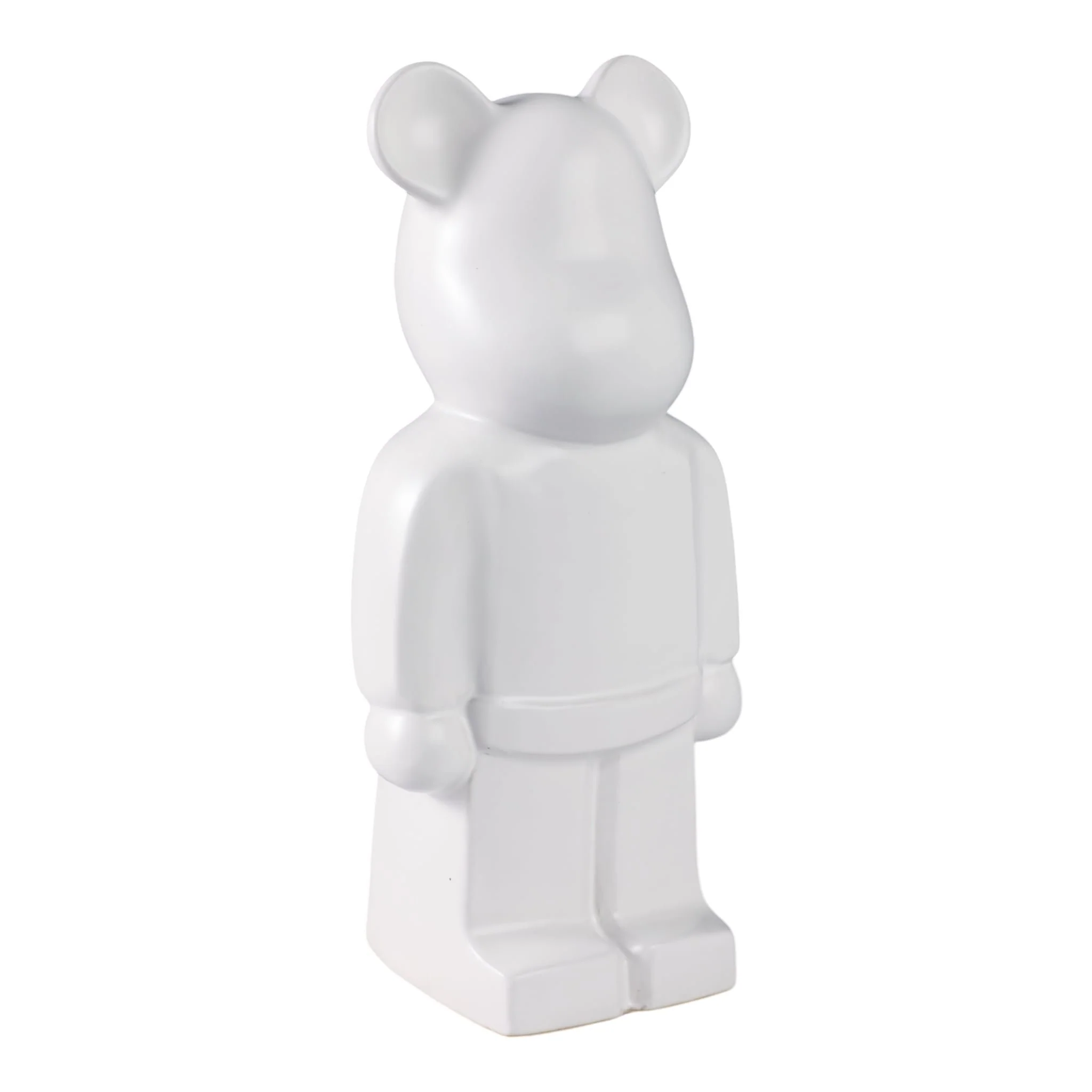 12" Deco Bear Figure, White - Image 2