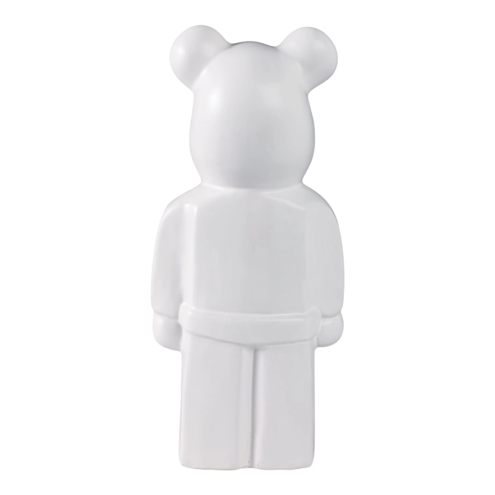 12" Deco Bear Figure, White - Image 4