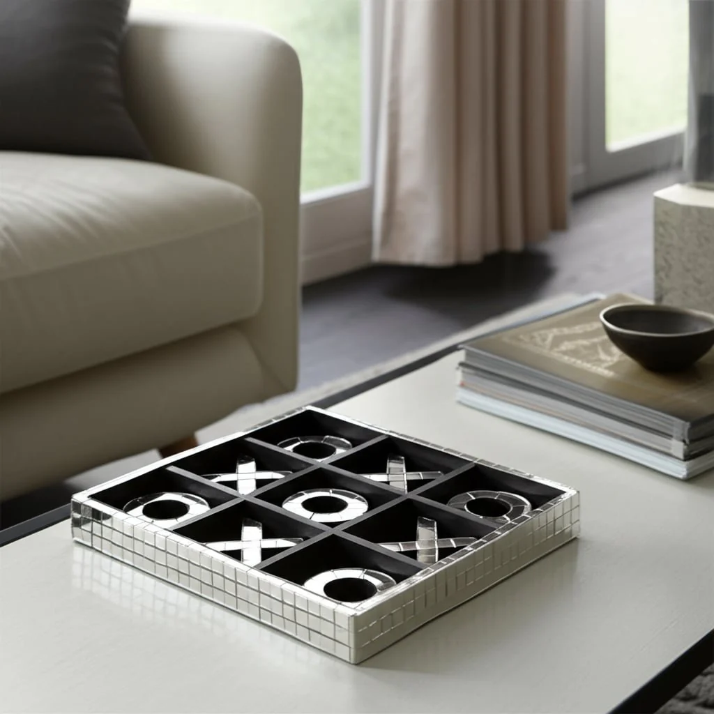 12" Disco Mosaic X&o Game, Silver - Image 11