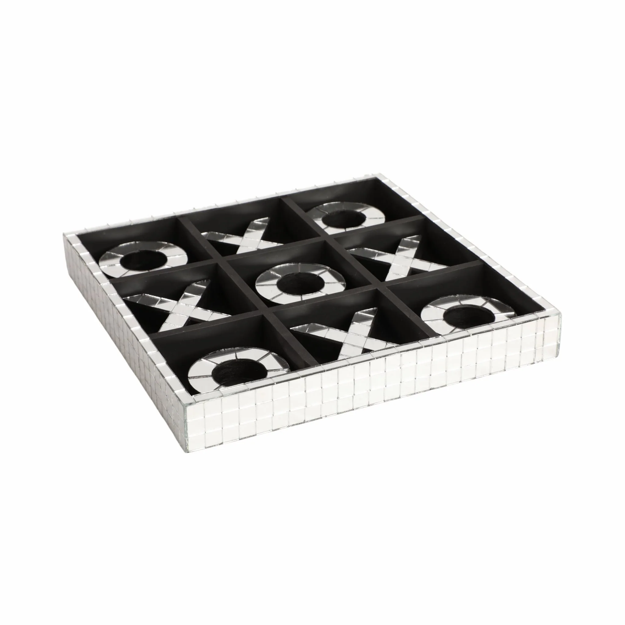12" Disco Mosaic X&o Game, Silver - Image 2