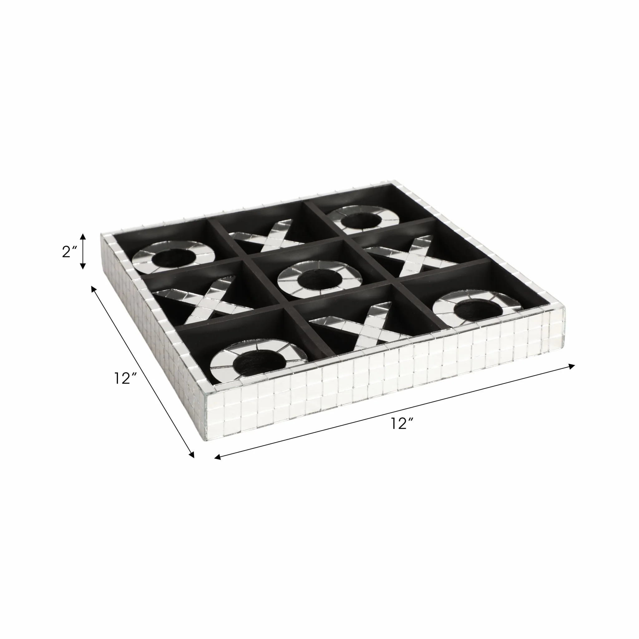 12" Disco Mosaic X&o Game, Silver - Image 8