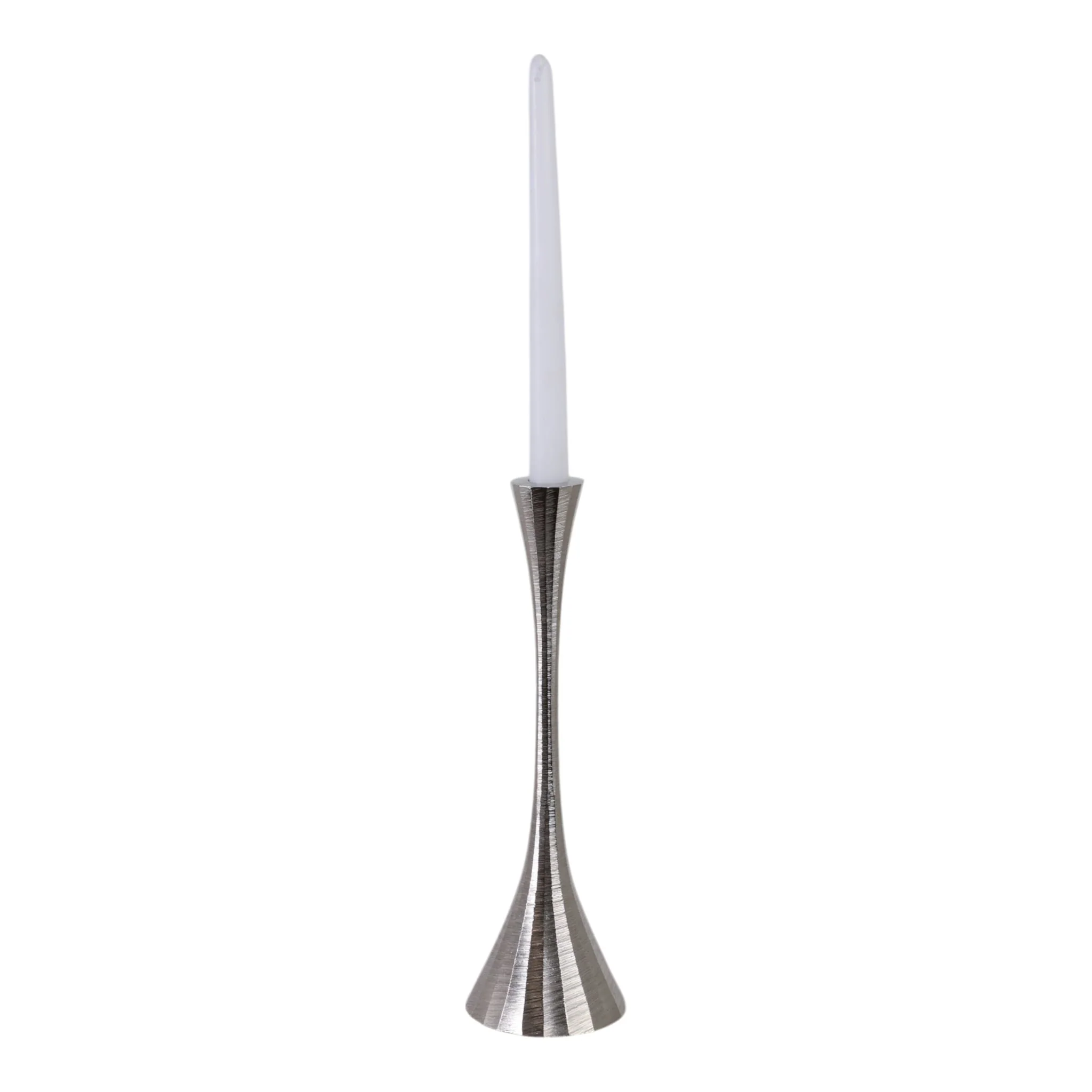 12" Etched Metal Taper Holder, Silver - Image 2