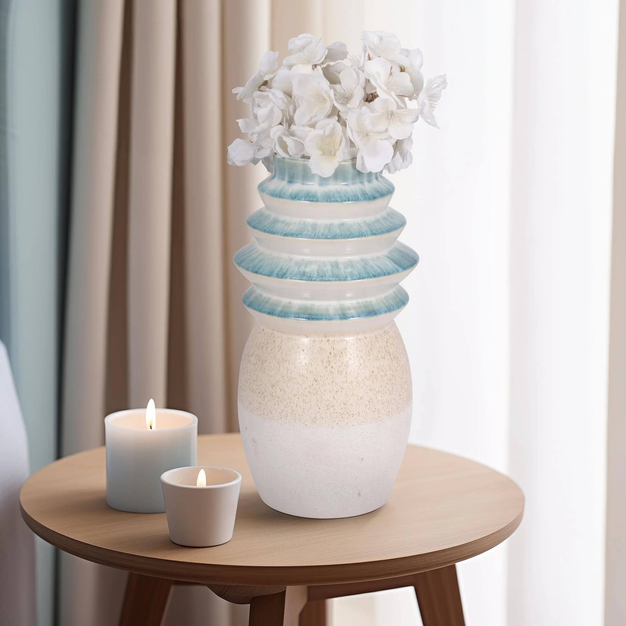12" Fluted Top Vase Reactive Finish, Multi - Image 10