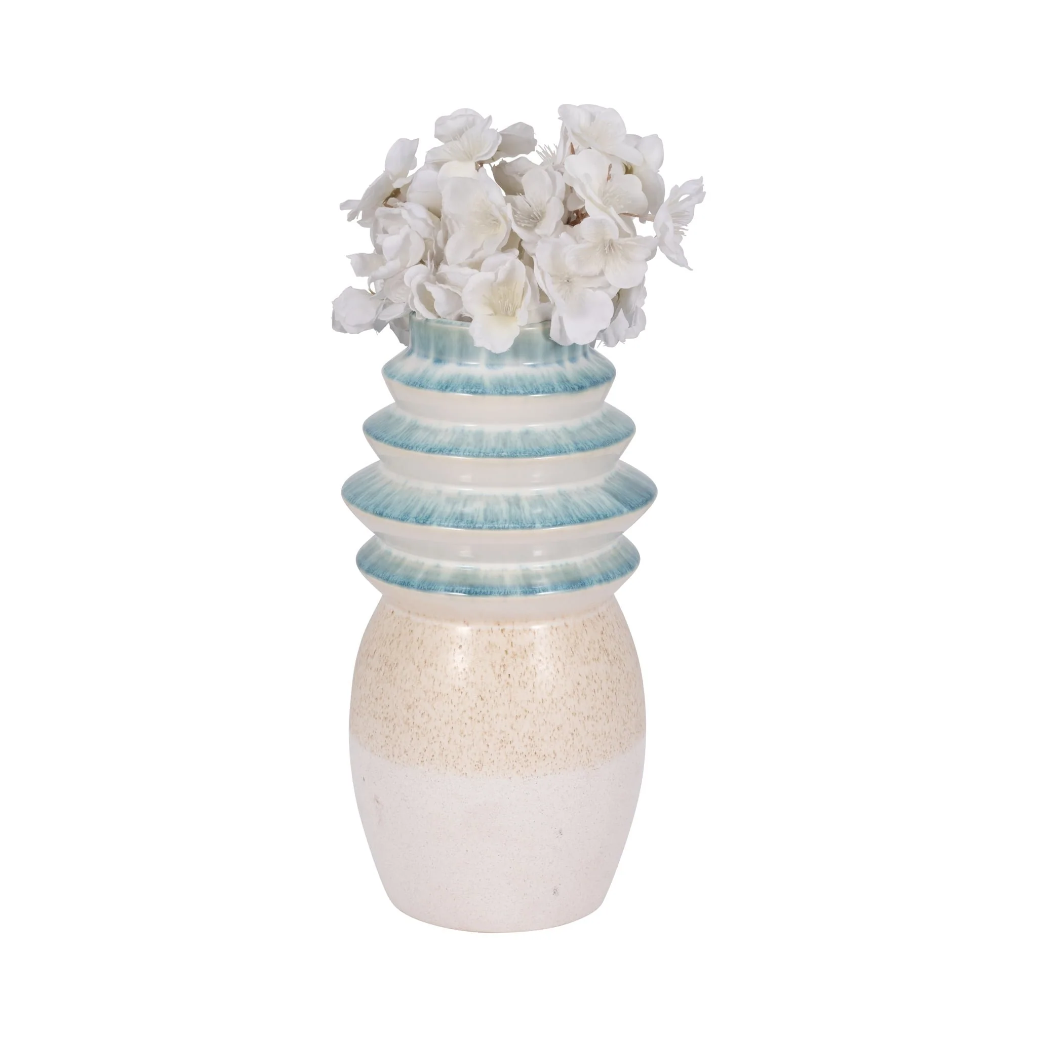 12" Fluted Top Vase Reactive Finish, Multi - Image 2