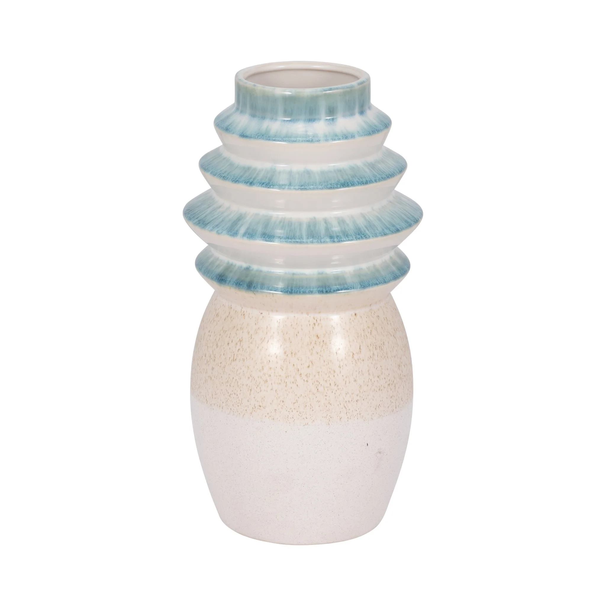 12" Fluted Top Vase Reactive Finish, Multi - Image 3