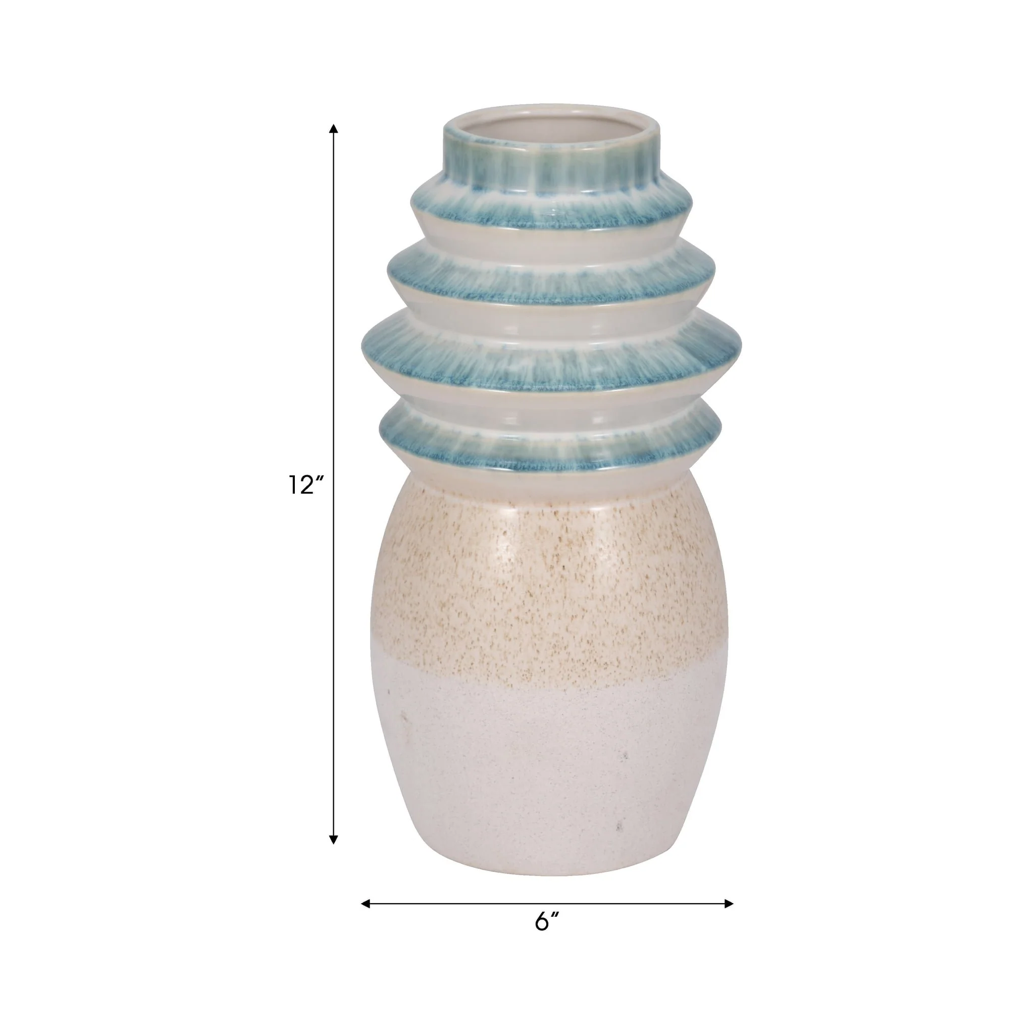 12" Fluted Top Vase Reactive Finish, Multi - Image 8