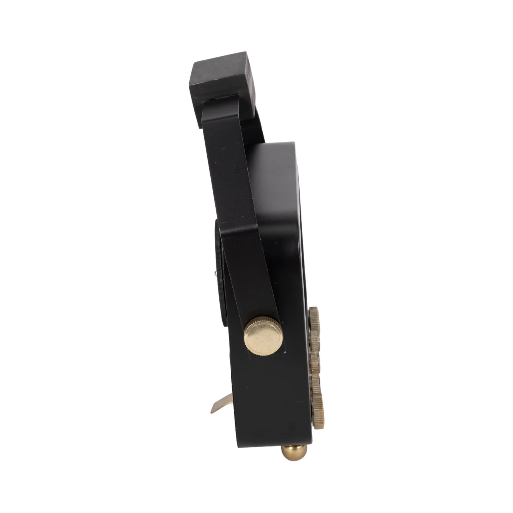 12" Footed Clock With Handle, Black/gold - Image 3