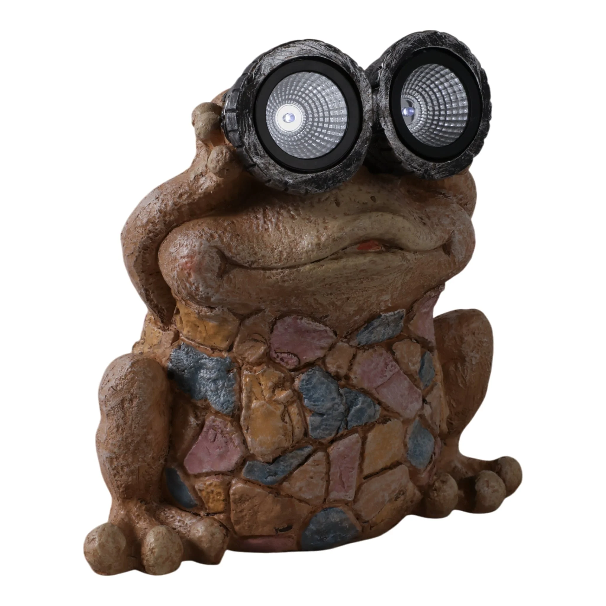 12" Frog With Solar Goggles, Multi - Image 2