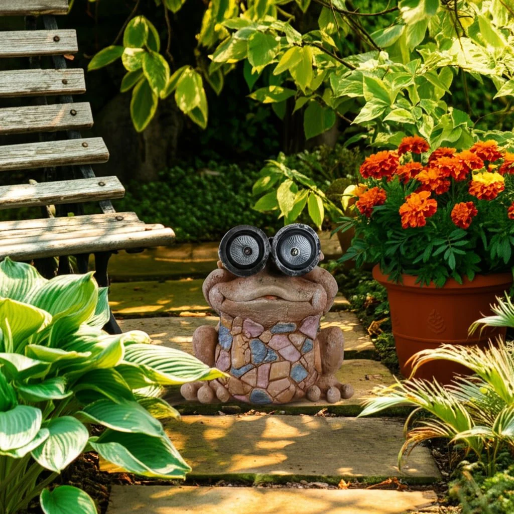 12" Frog With Solar Goggles, Multi - Image 13