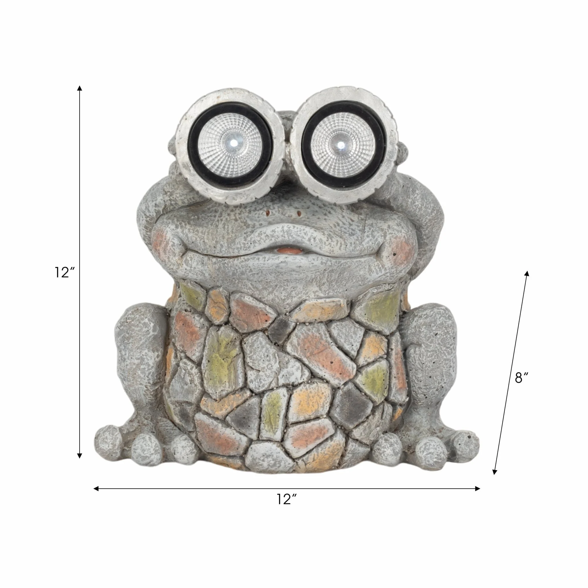 12" Frog With Solar Goggles, Multi - Image 8