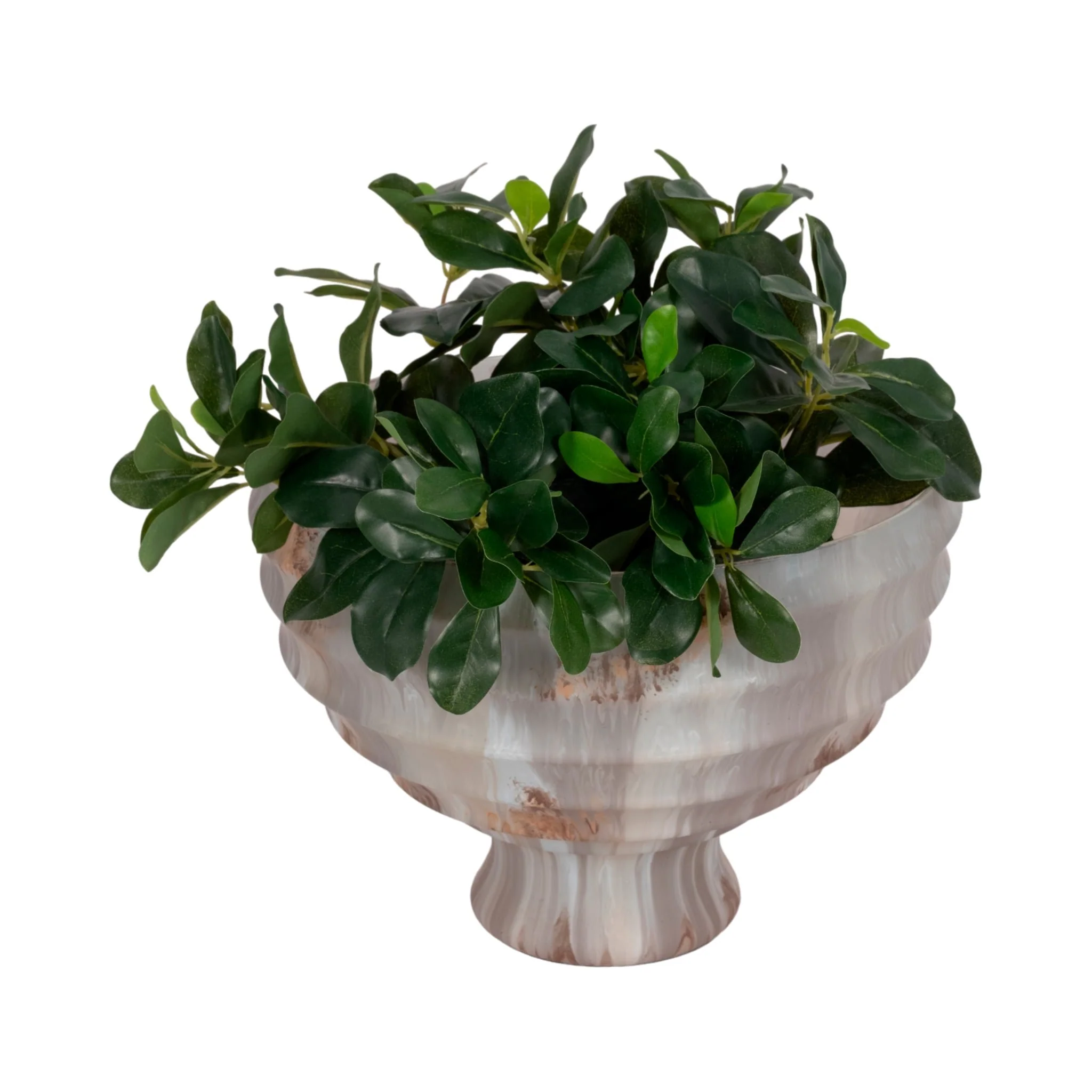 12" Glass Pedestal Bowl Opal Finish, Ivory Multi - Image 2