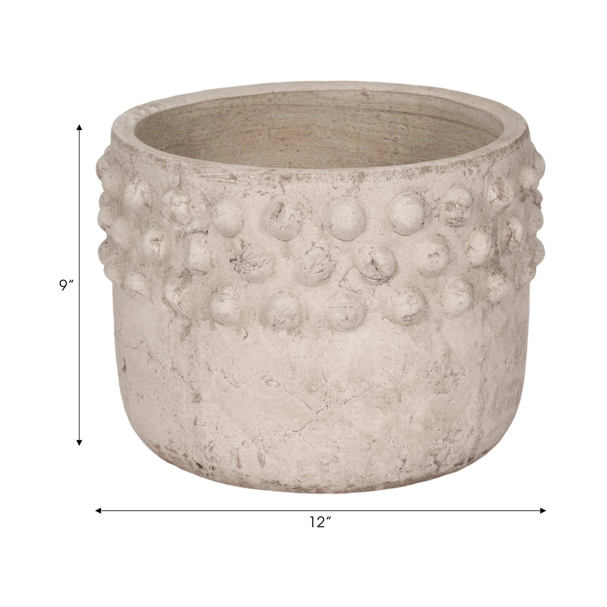 12" Half Bubble Weathered Planter, Ivor - Image 8