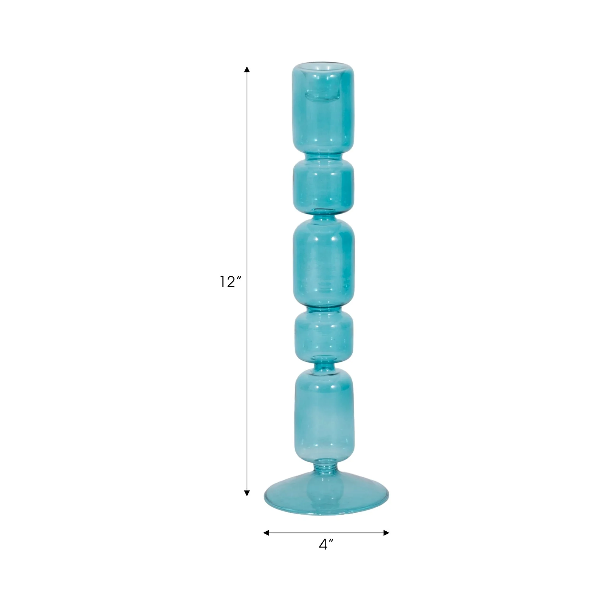 12" Mixed Bubble Taper Candleholder, Blue - Image 2