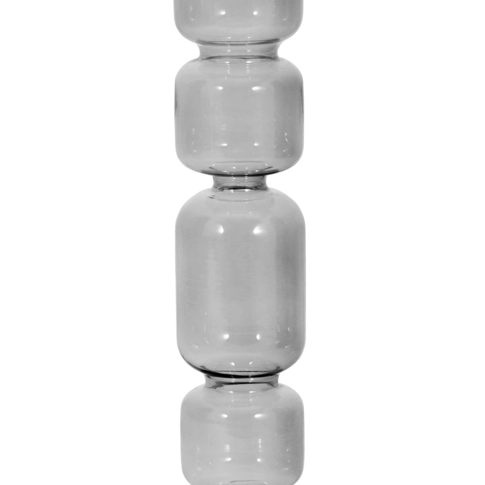 12" Mixed Bubble Taper Candleholder, Smoke - Image 4