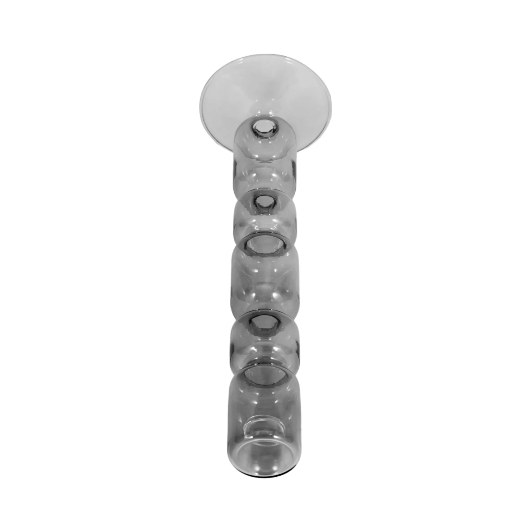 12" Mixed Bubble Taper Candleholder, Smoke - Image 5