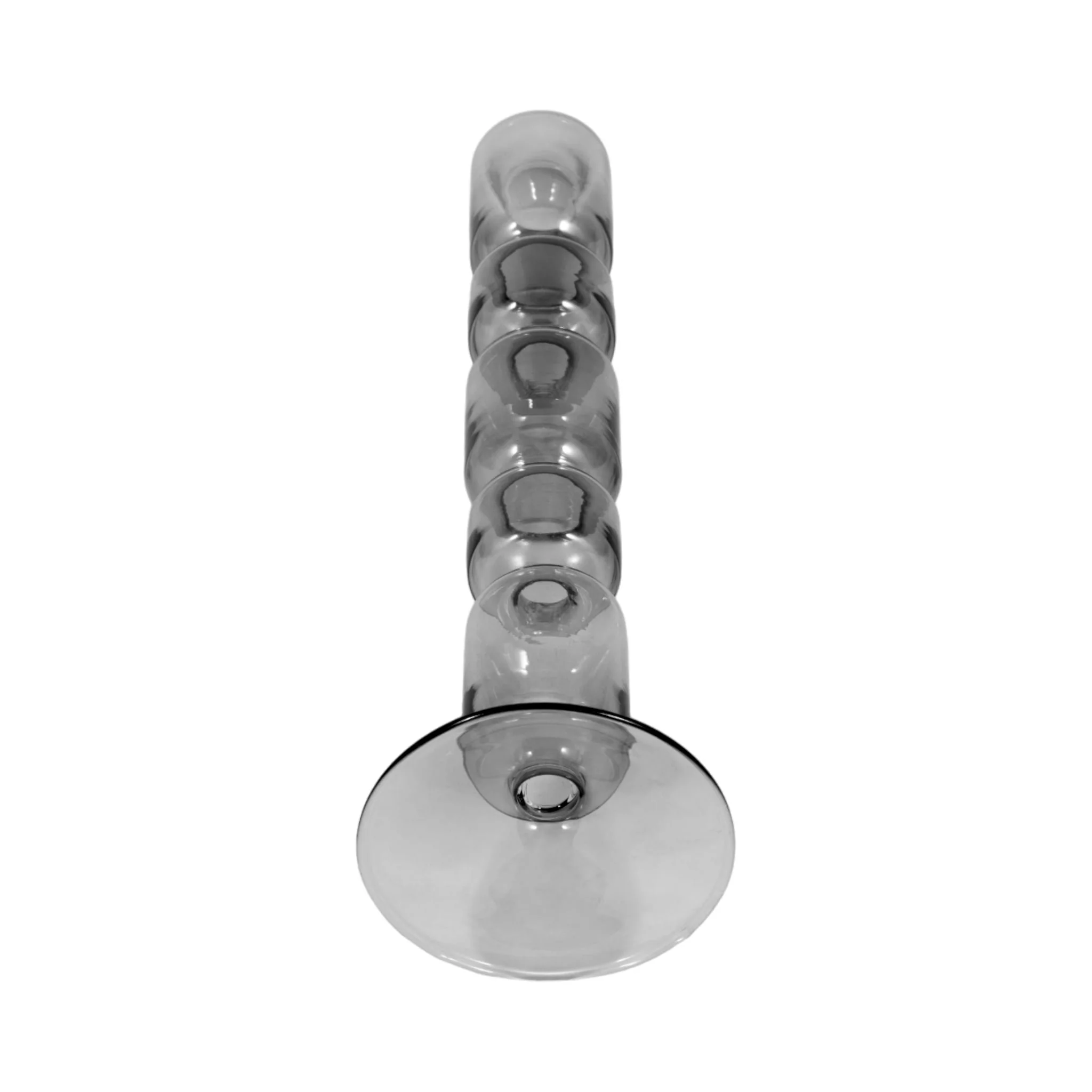 12" Mixed Bubble Taper Candleholder, Smoke - Image 6