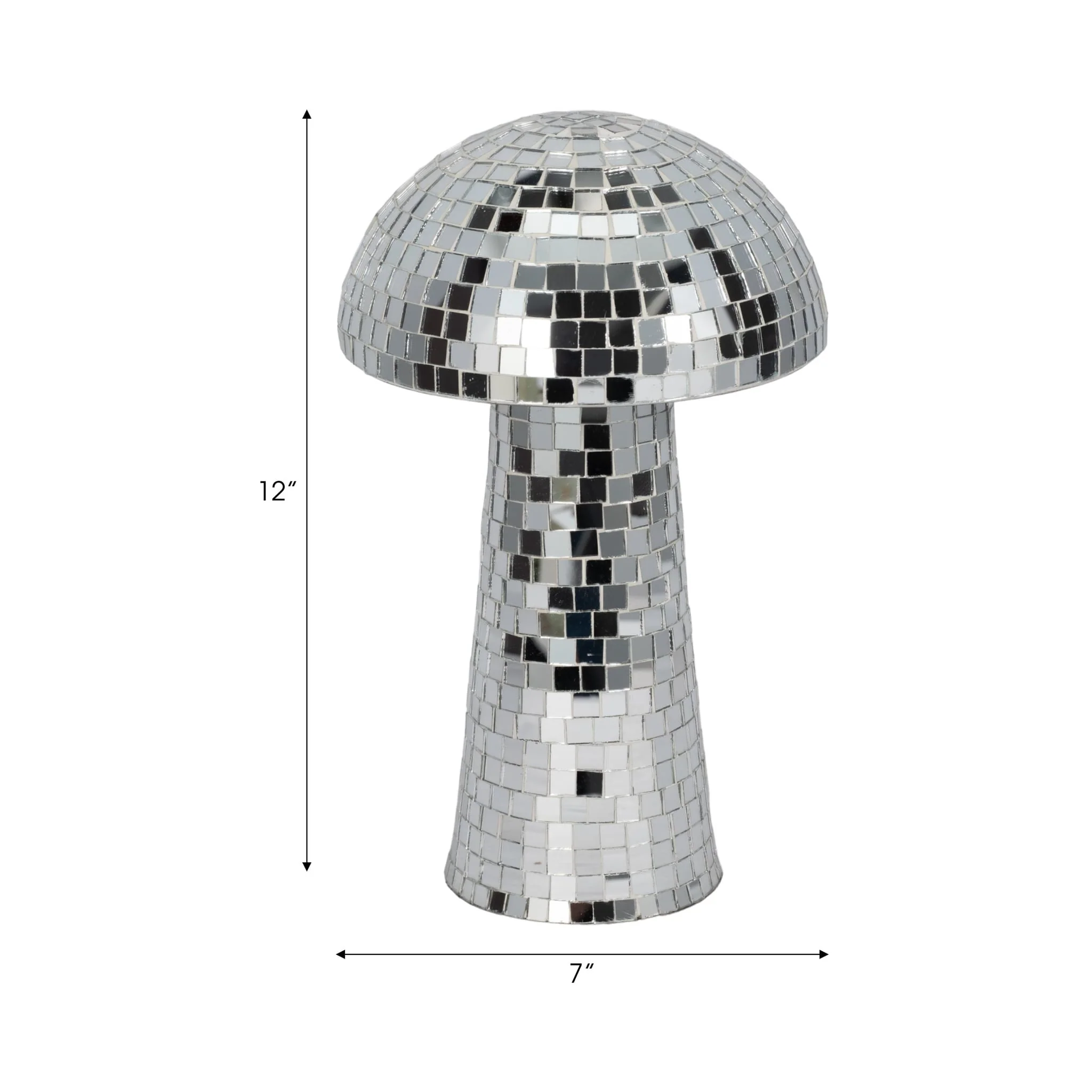 12" Mosaic Mushroom, Silver - Image 7