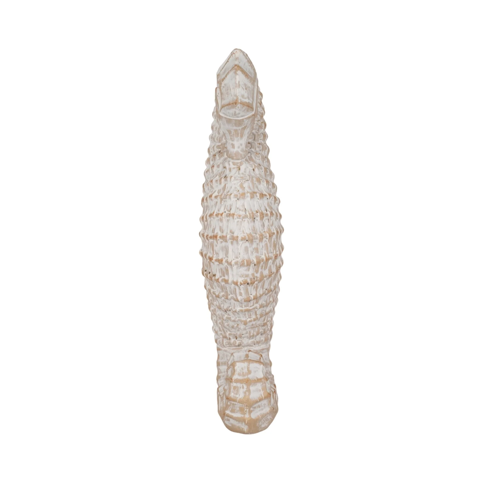 12" Resin Wicker Seahorse, White - Image 3
